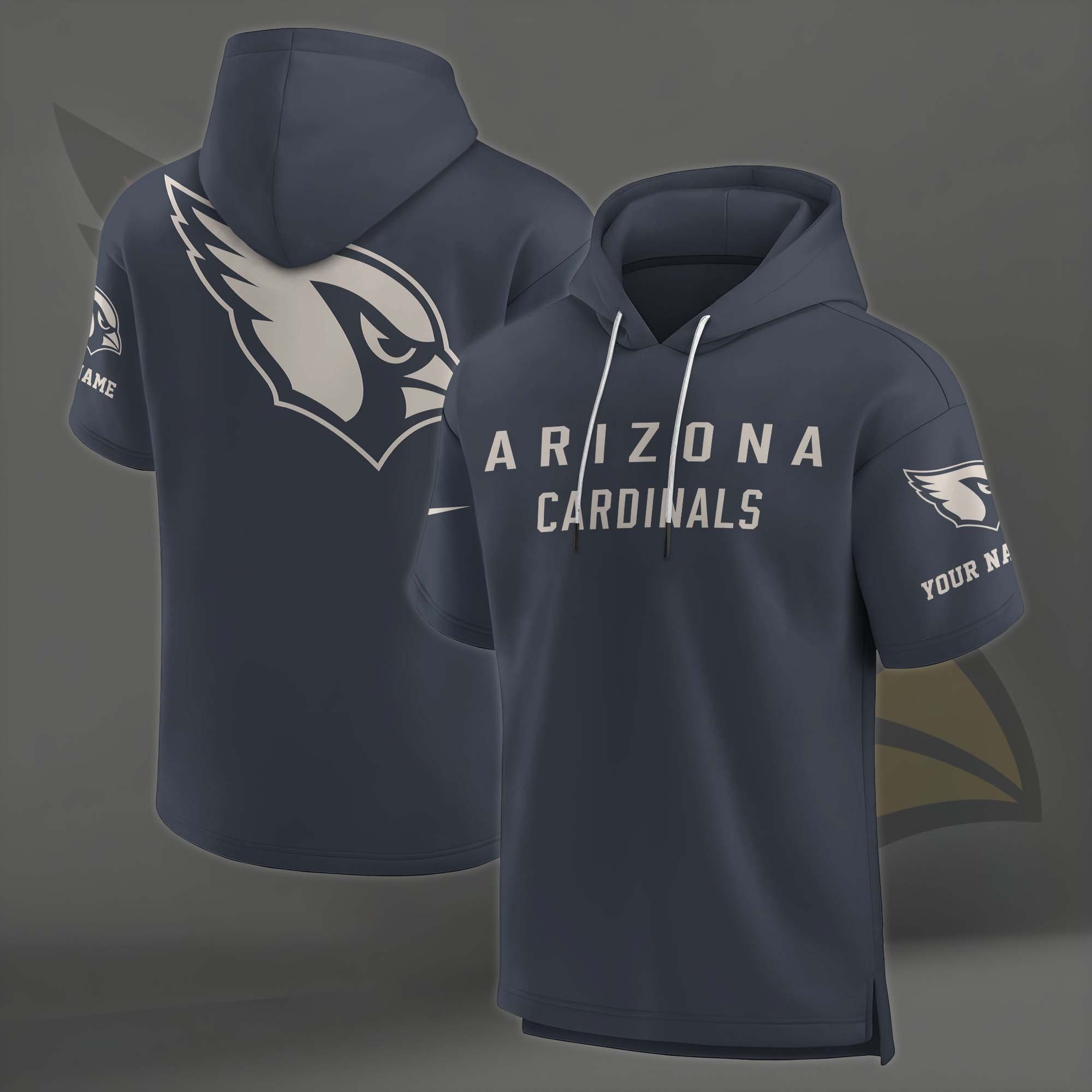 Alternative view of Arizona Cardinals Elements Future Ground Lettering Short Sleeve Pullover Hoodie Custom Name, Gifts For Football Lovers EHIVM-03051158
