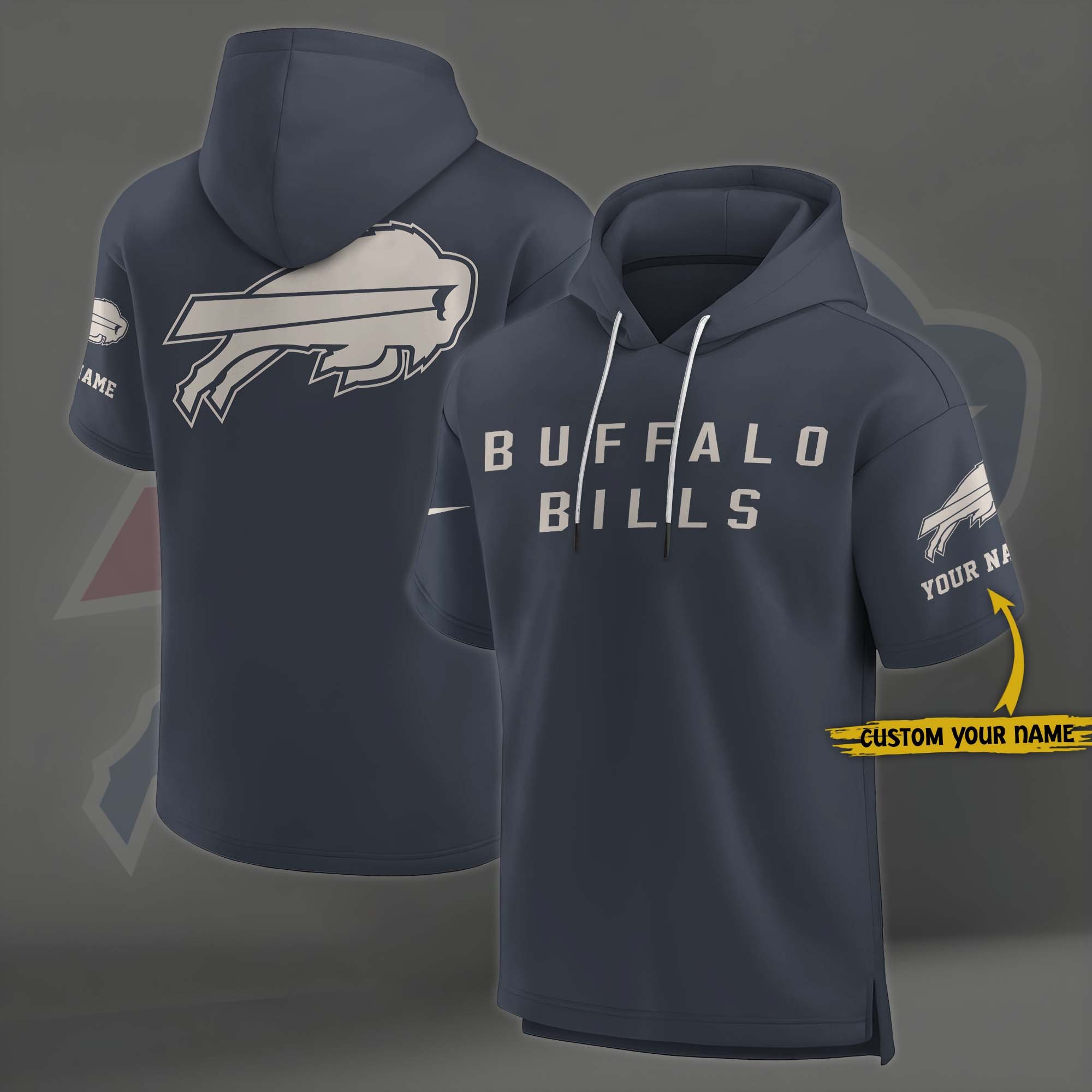 Buffalo Bills Elements Future Ground Lettering Short Sleeve Pullover Hoodie Custom Name, Gifts For Football Lovers EHIVM-03051158