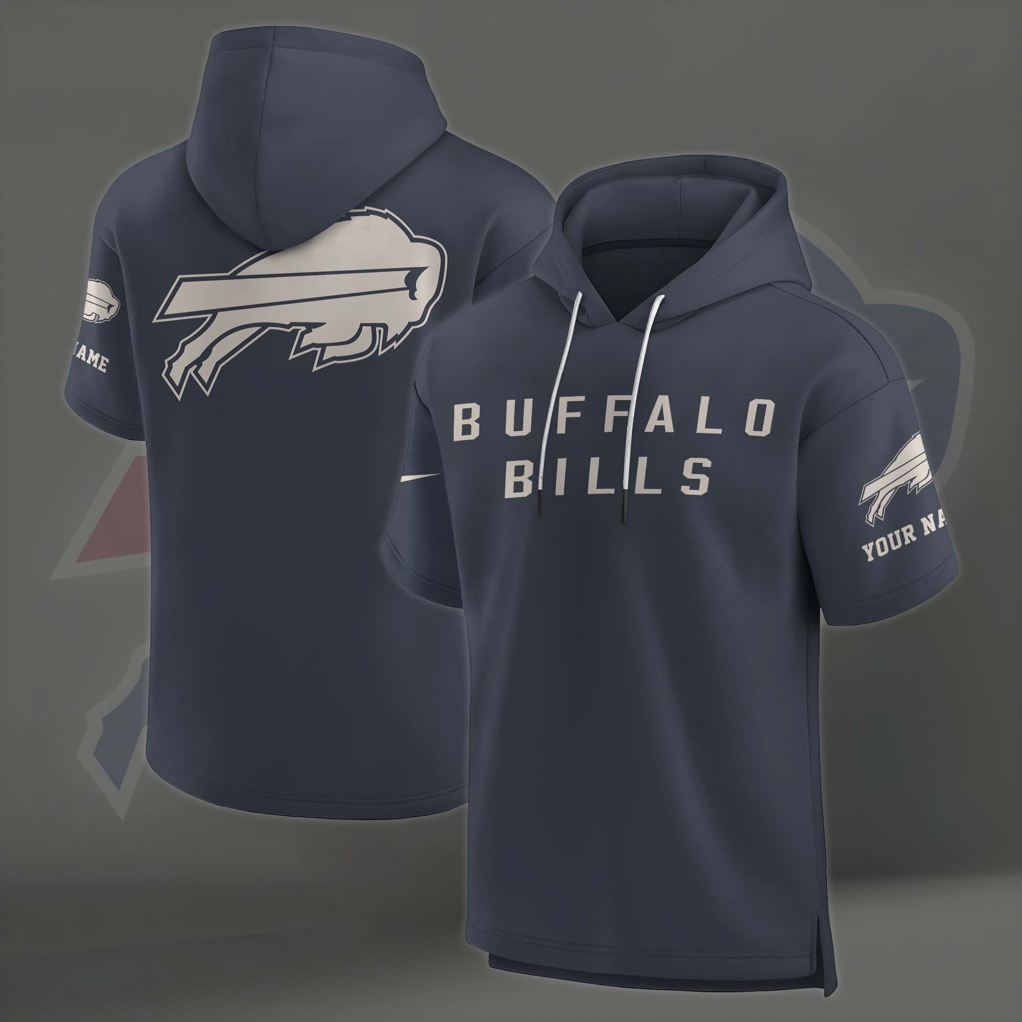 Alternative view of Buffalo Bills Elements Future Ground Lettering Short Sleeve Pullover Hoodie Custom Name, Gifts For Football Lovers EHIVM-03051158