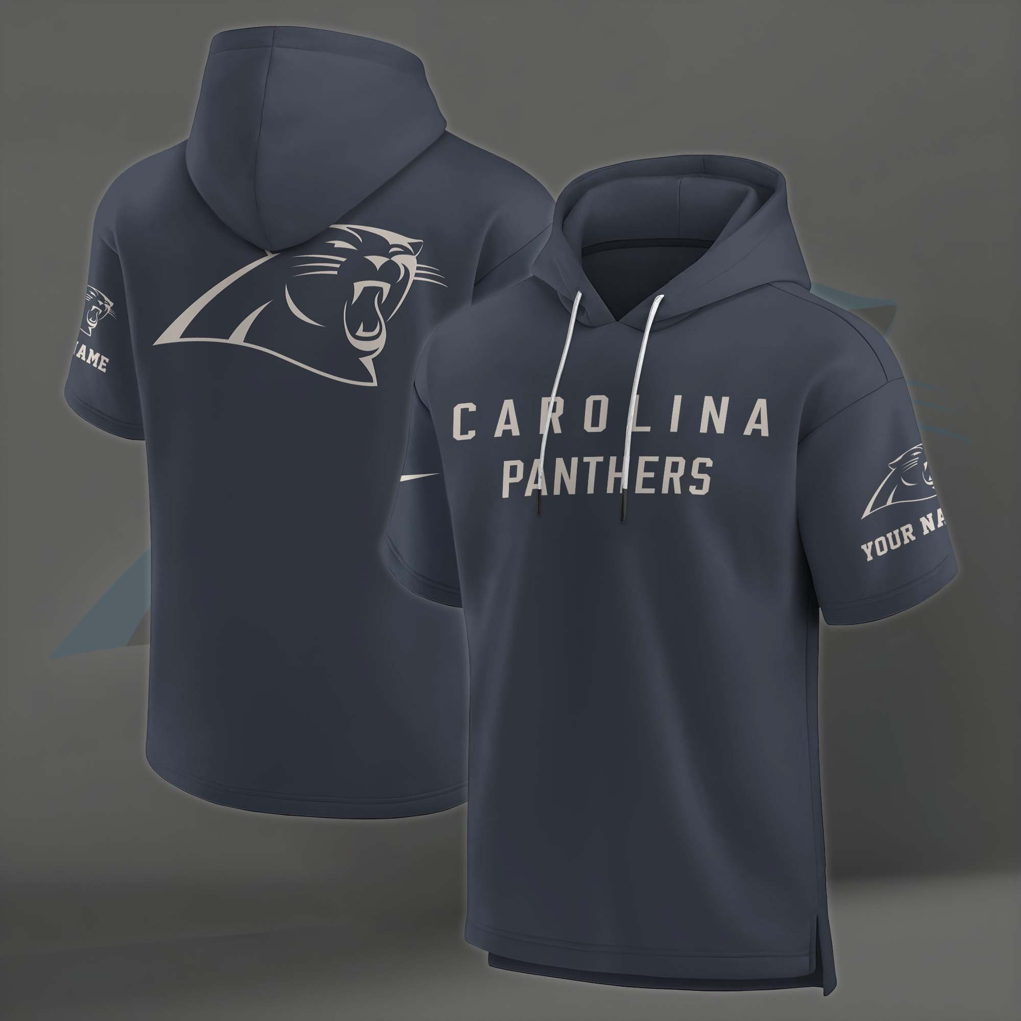 Alternative view of Carolina Panthers Elements Future Ground Lettering Short Sleeve Pullover Hoodie Custom Name, Gifts For Football Lovers EHIVM-03051158