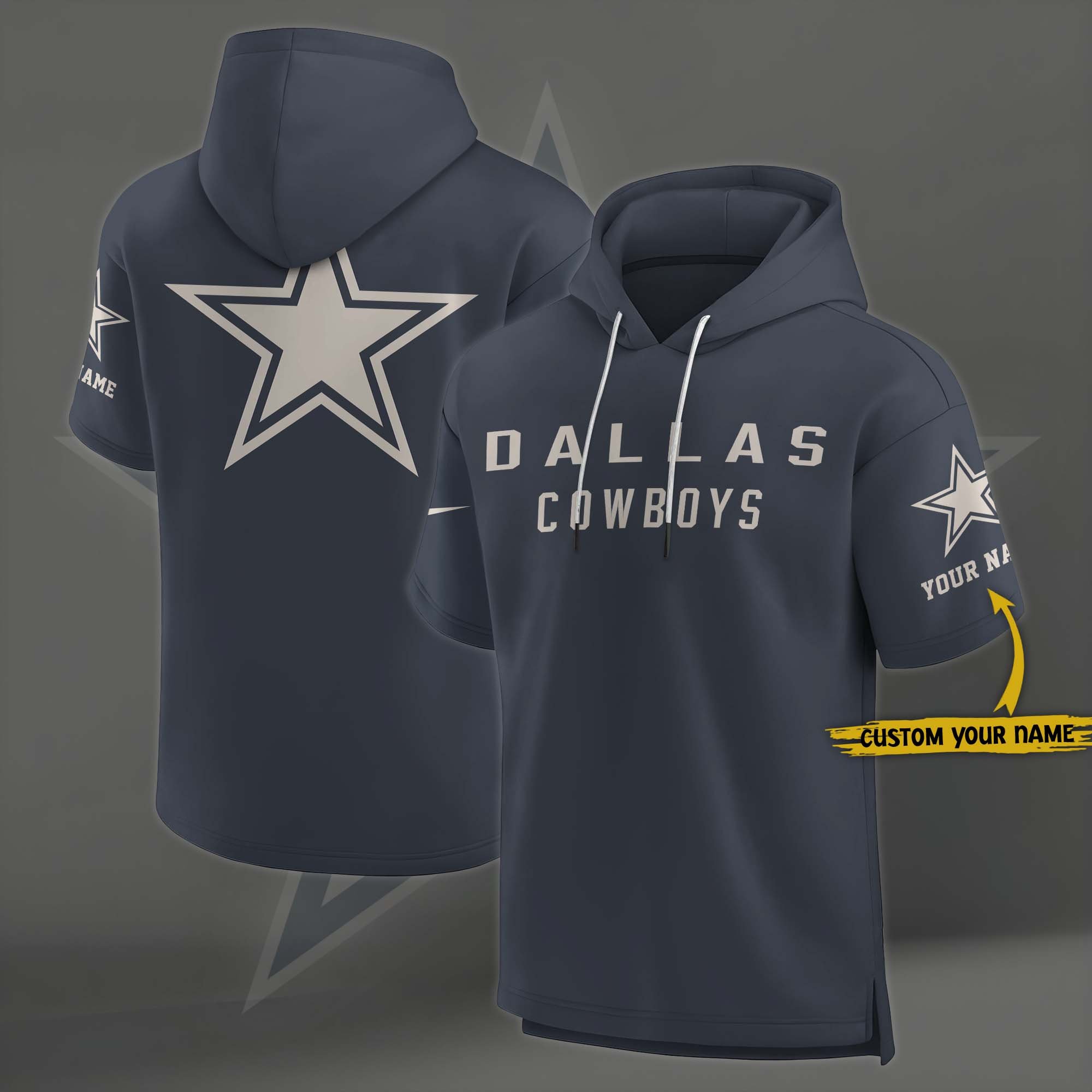 Dallas Cowboys Elements Future Ground Lettering Short Sleeve Pullover Hoodie Custom Name, Gifts For Football Lovers EHIVM-03051158