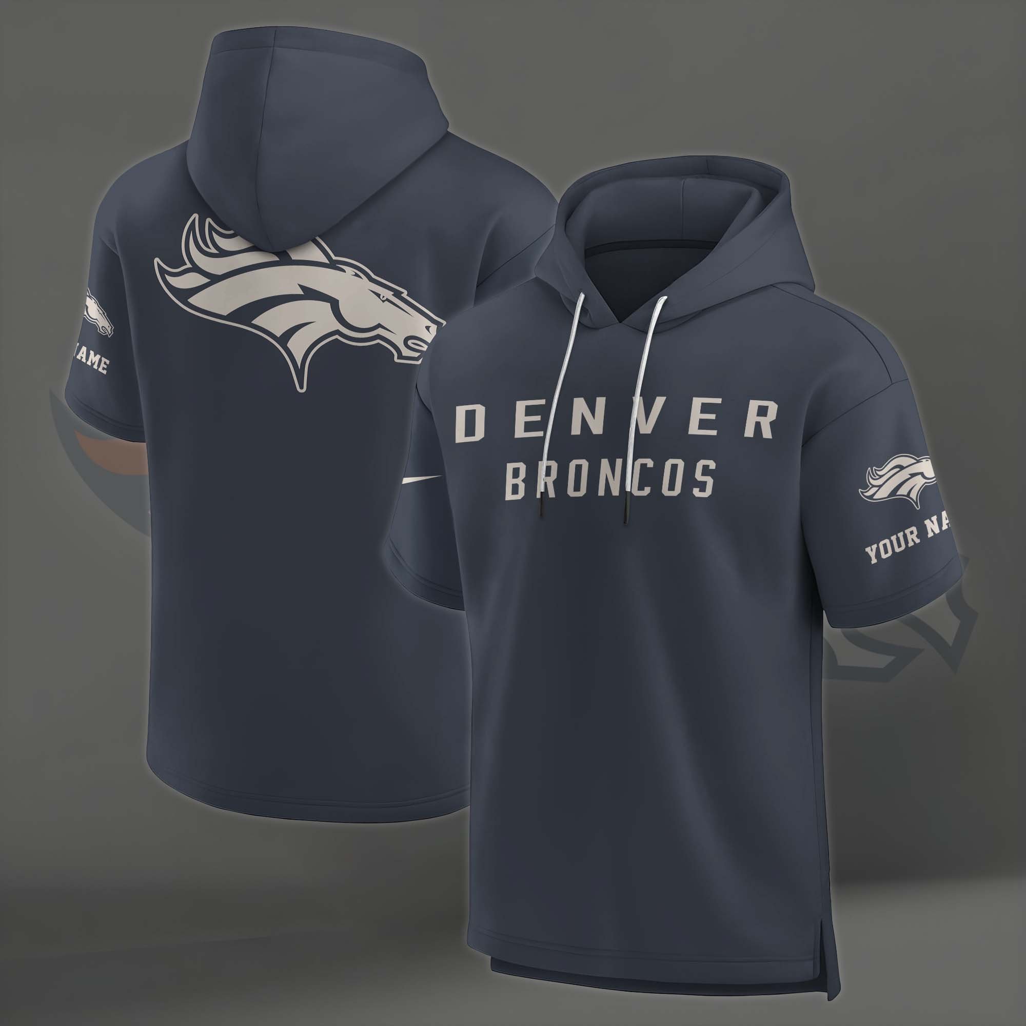 Alternative view of Denver Broncos Elements Future Ground Lettering Short Sleeve Pullover Hoodie Custom Name, Gifts For Football Lovers EHIVM-03051158