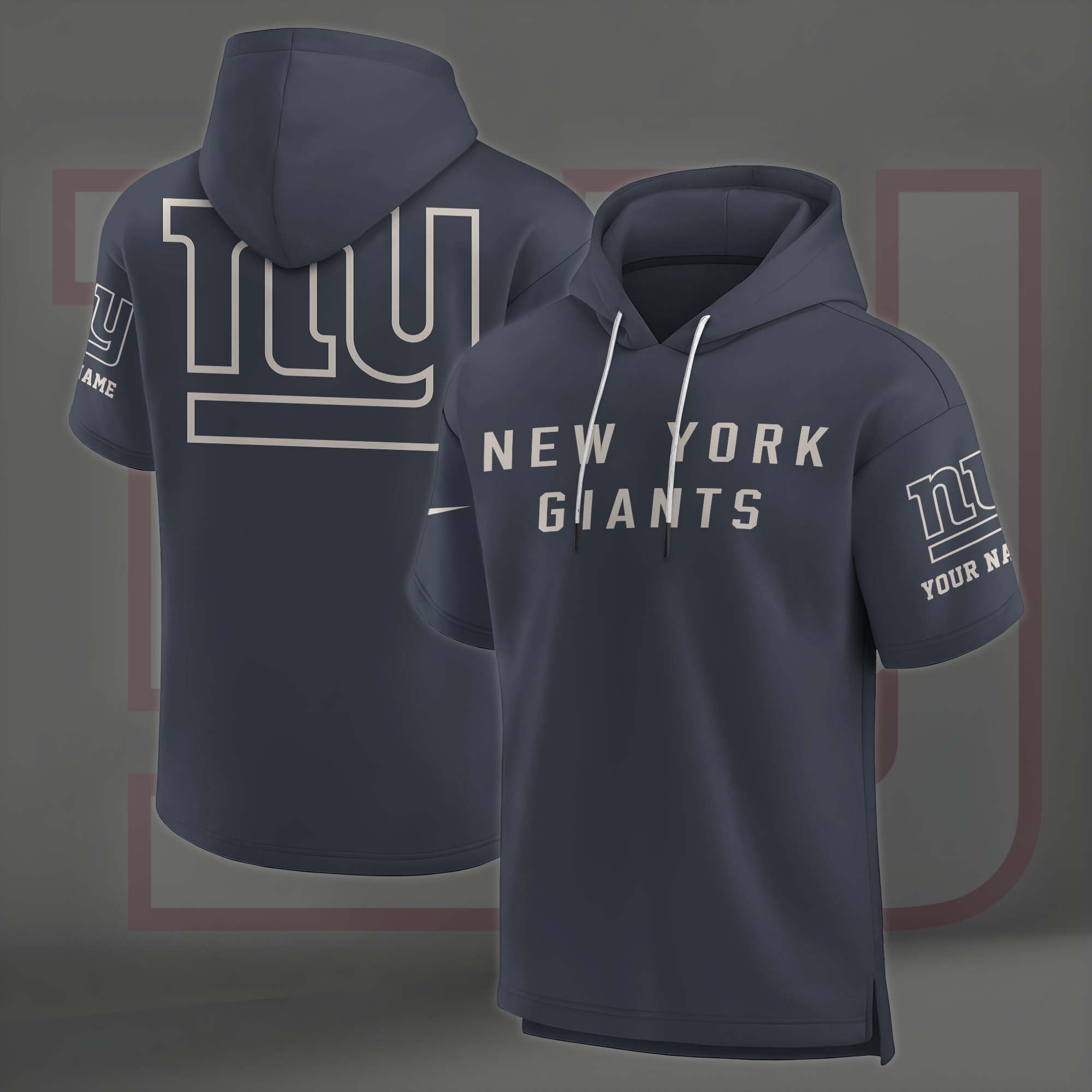 Alternative view of New York Giants Elements Future Ground Lettering Short Sleeve Pullover Hoodie Custom Name, Gifts For Football Lovers EHIVM-03051158