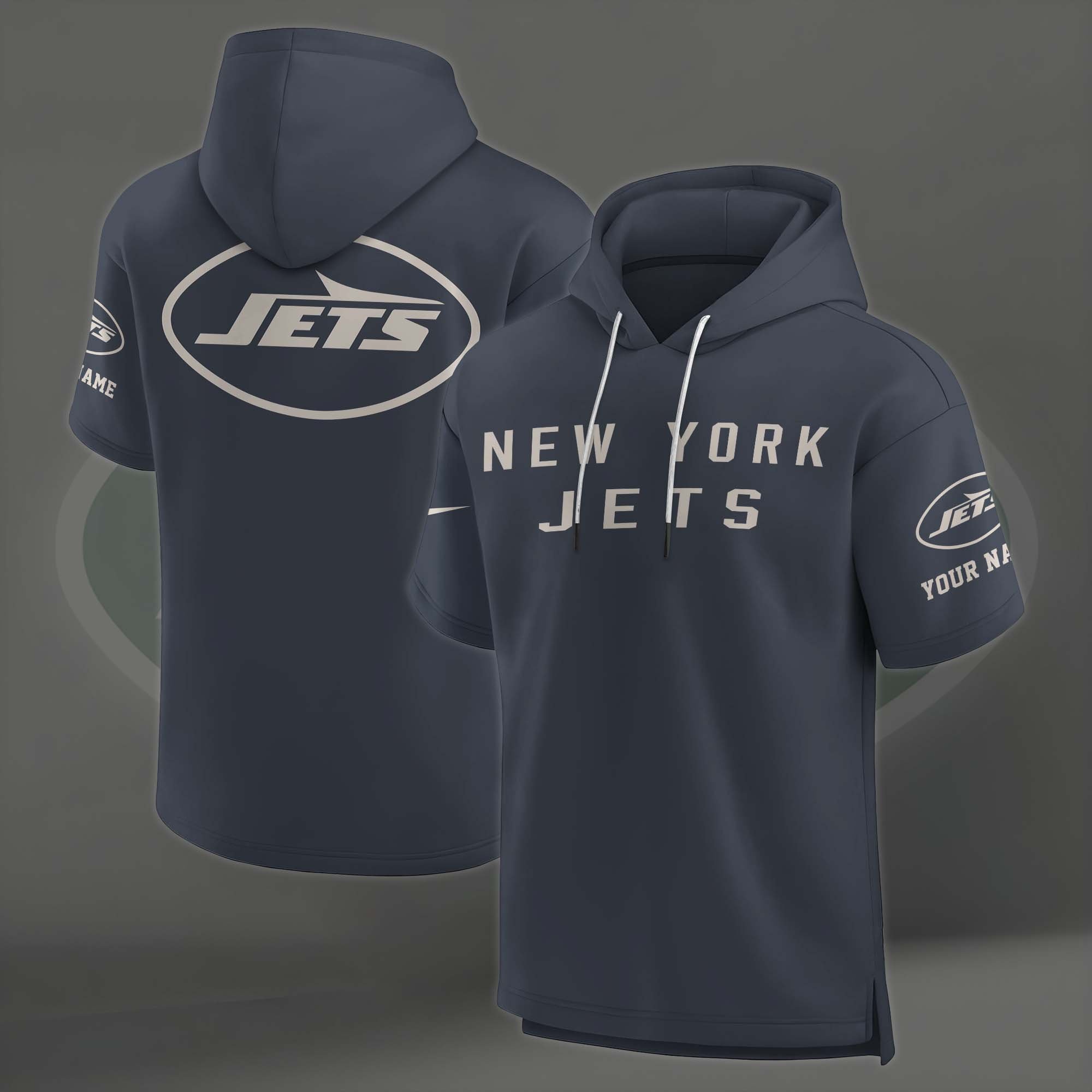 Alternative view of New York Jets Elements Future Ground Lettering Short Sleeve Pullover Hoodie Custom Name, Gifts For Football Lovers EHIVM-03051158