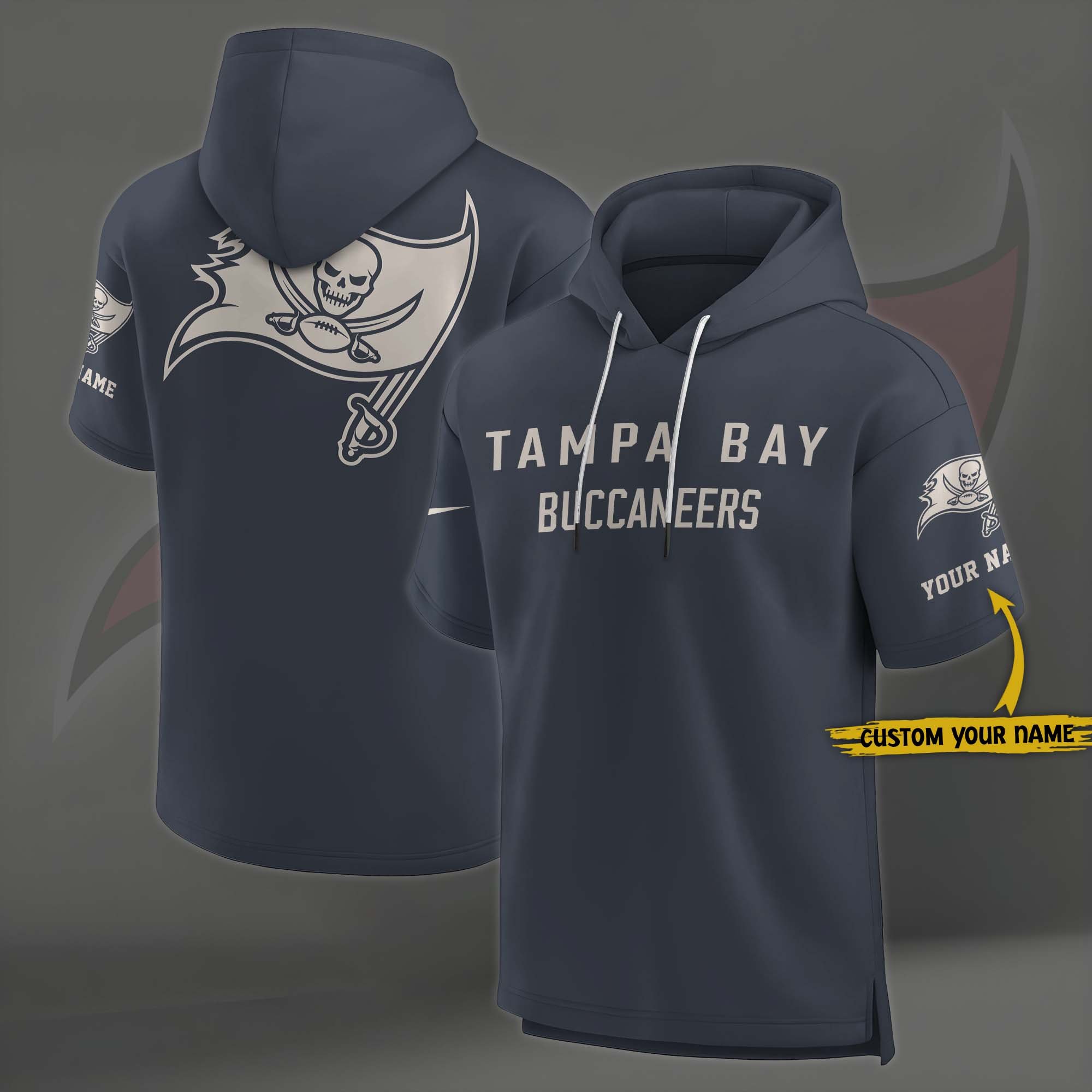 Tampa Bay Buccaneers Elements Future Ground Lettering Short Sleeve Pullover Hoodie Custom Name, Gifts For Football Lovers EHIVM-03051158