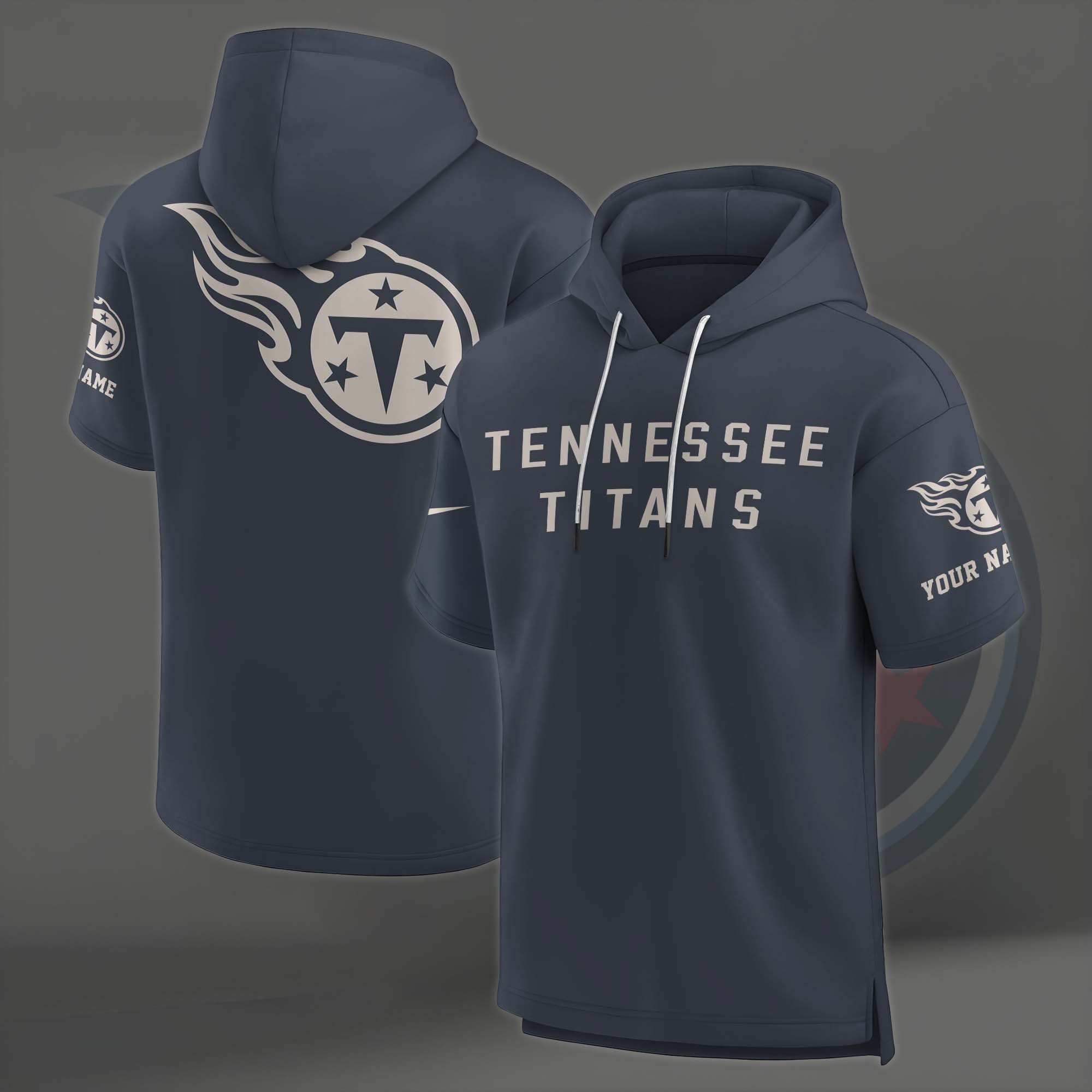 Alternative view of Tennessee Titans Elements Future Ground Lettering Short Sleeve Pullover Hoodie Custom Name, Gifts For Football Lovers EHIVM-03051158