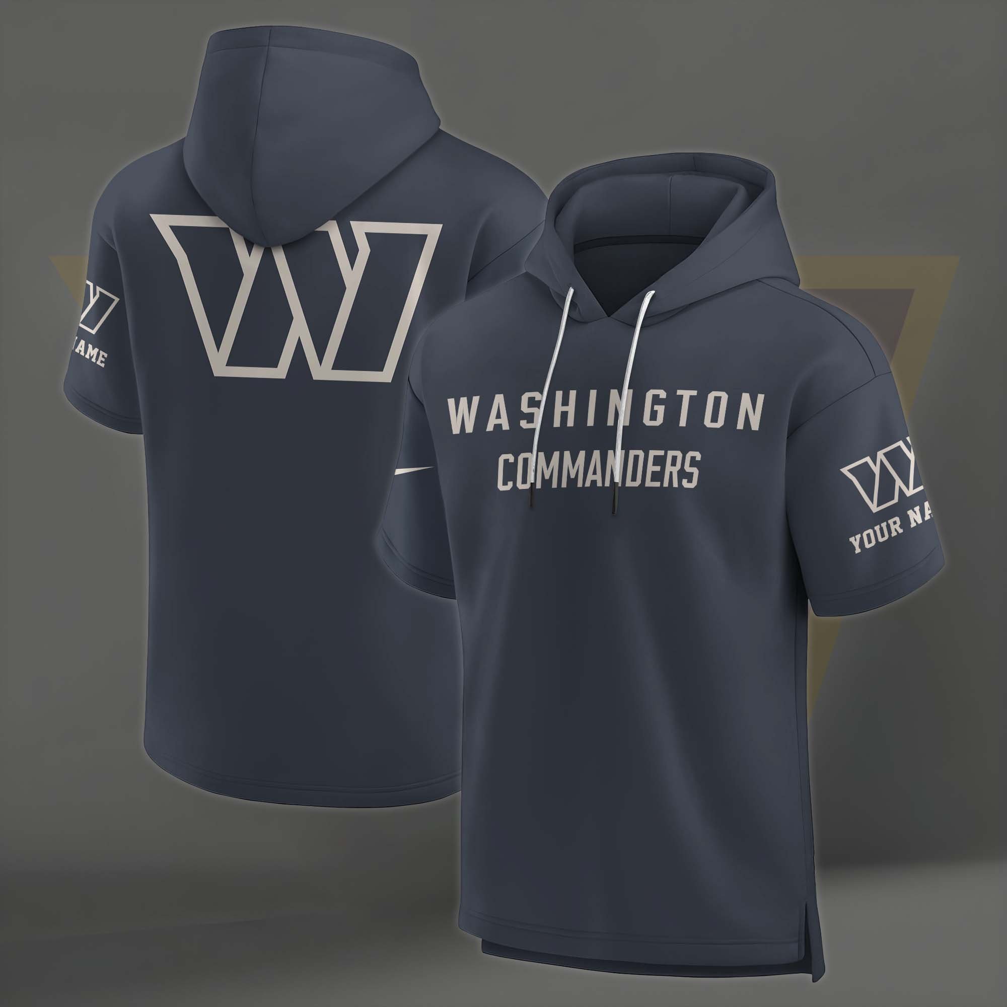 Alternative view of Washington Commanders Elements Future Ground Lettering Short Sleeve Pullover Hoodie Custom Name, Gifts For Football Lovers EHIVM-03051158
