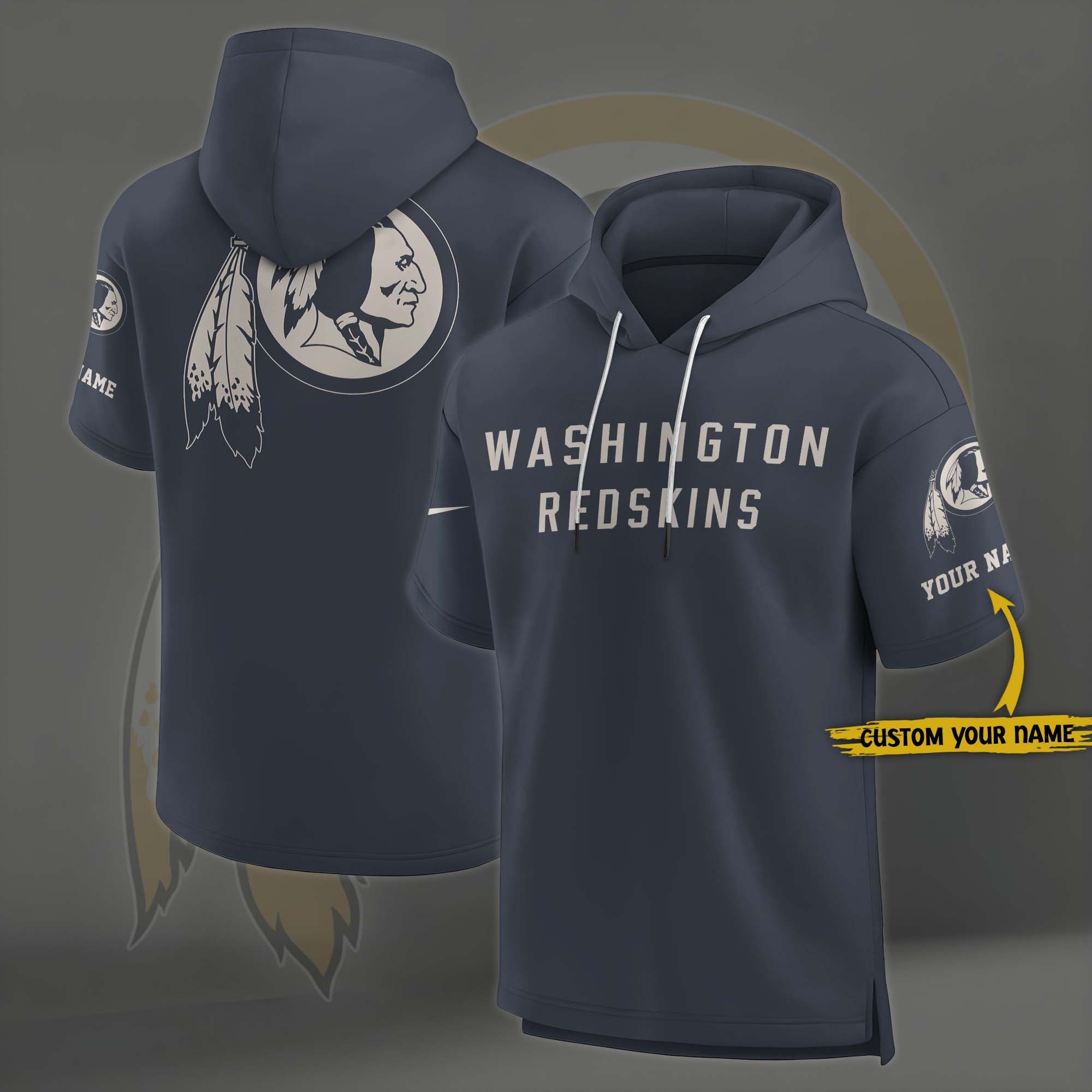 Washington Redskins Elements Future Ground Lettering Short Sleeve Pullover Hoodie Custom Name, Gifts For Football Lovers EHIVM-03051158