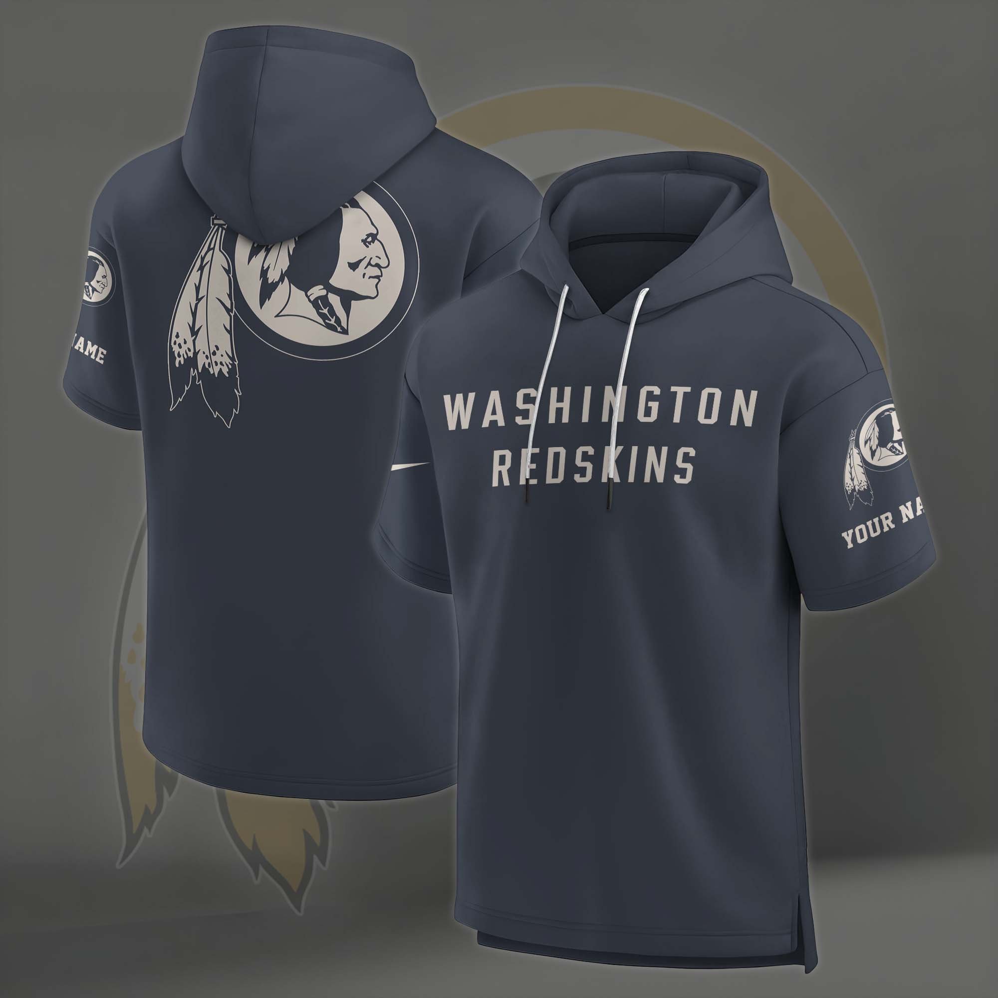 Alternative view of Washington Redskins Elements Future Ground Lettering Short Sleeve Pullover Hoodie Custom Name, Gifts For Football Lovers EHIVM-03051158
