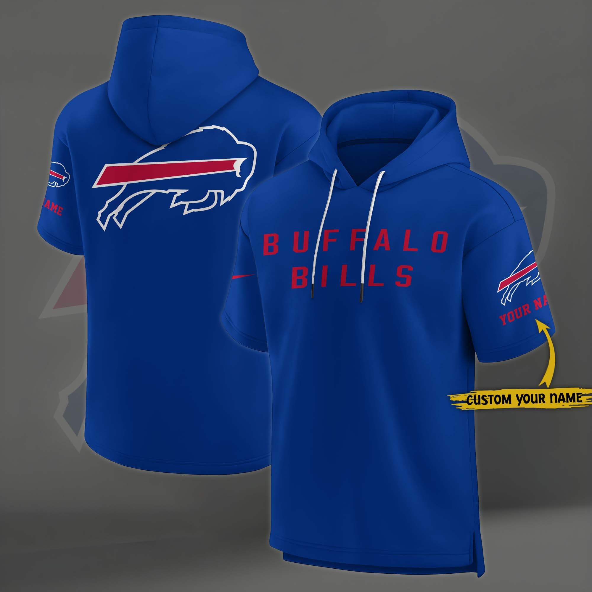 Buffalo Bills Elements Future Ground Lettering Short Sleeve Pullover Hoodie Custom Name, Gifts For Football Lovers EHIVM-03121220