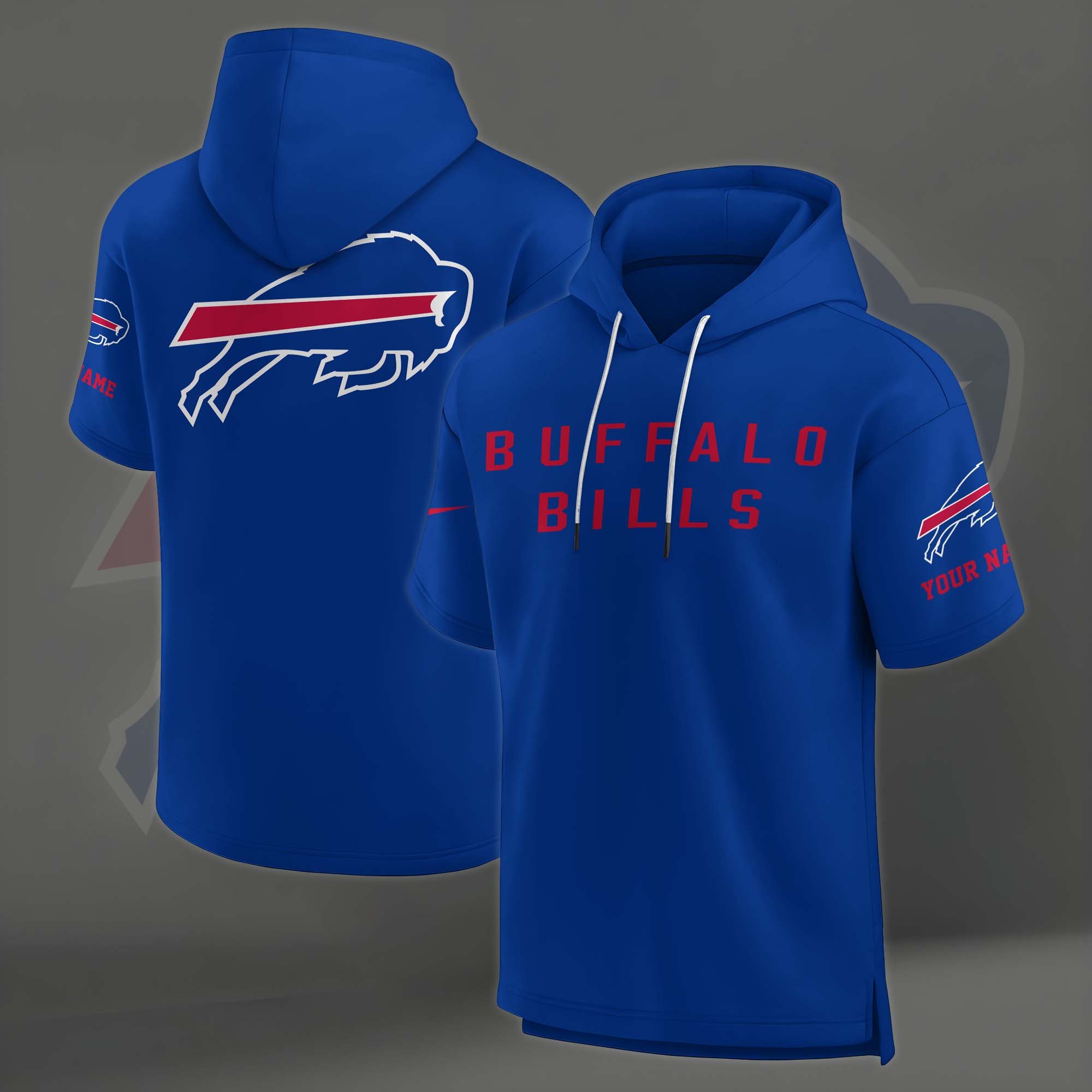 Alternative view of Buffalo Bills Elements Future Ground Lettering Short Sleeve Pullover Hoodie Custom Name, Gifts For Football Lovers EHIVM-03121220