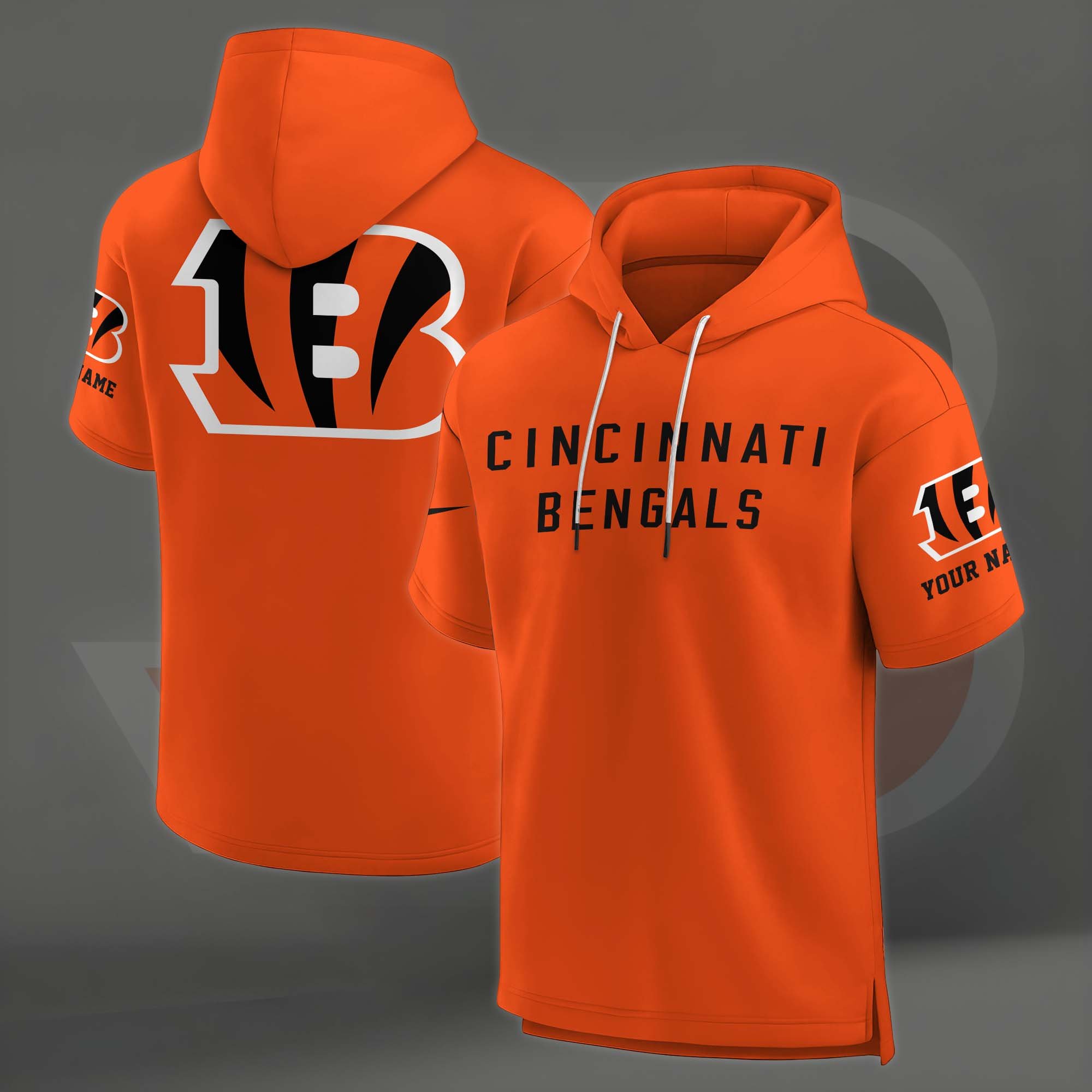 Alternative view of Cincinnati Bengals Elements Future Ground Lettering Short Sleeve Pullover Hoodie Custom Name, Gifts For Football Lovers EHIVM-03121220