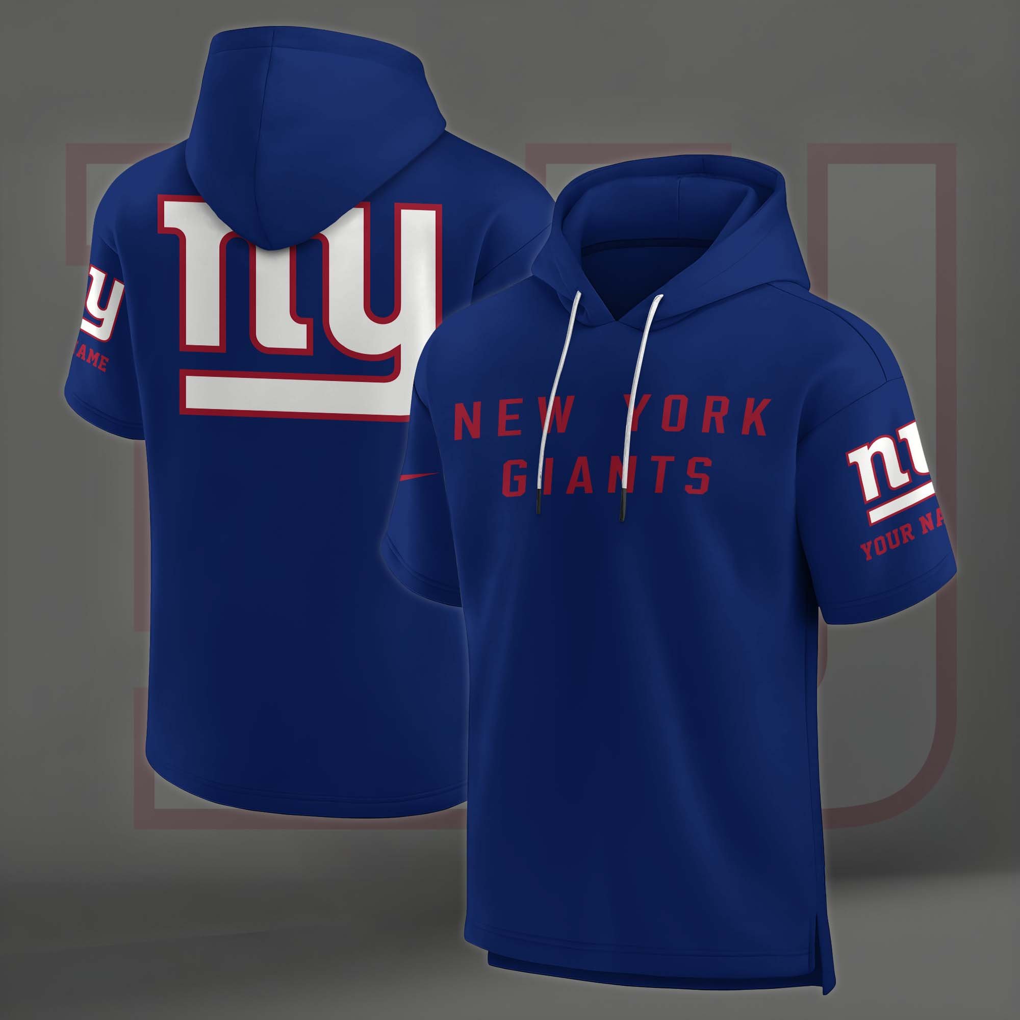 Alternative view of New York Giants Elements Future Ground Lettering Short Sleeve Pullover Hoodie Custom Name, Gifts For Football Lovers EHIVM-03121220