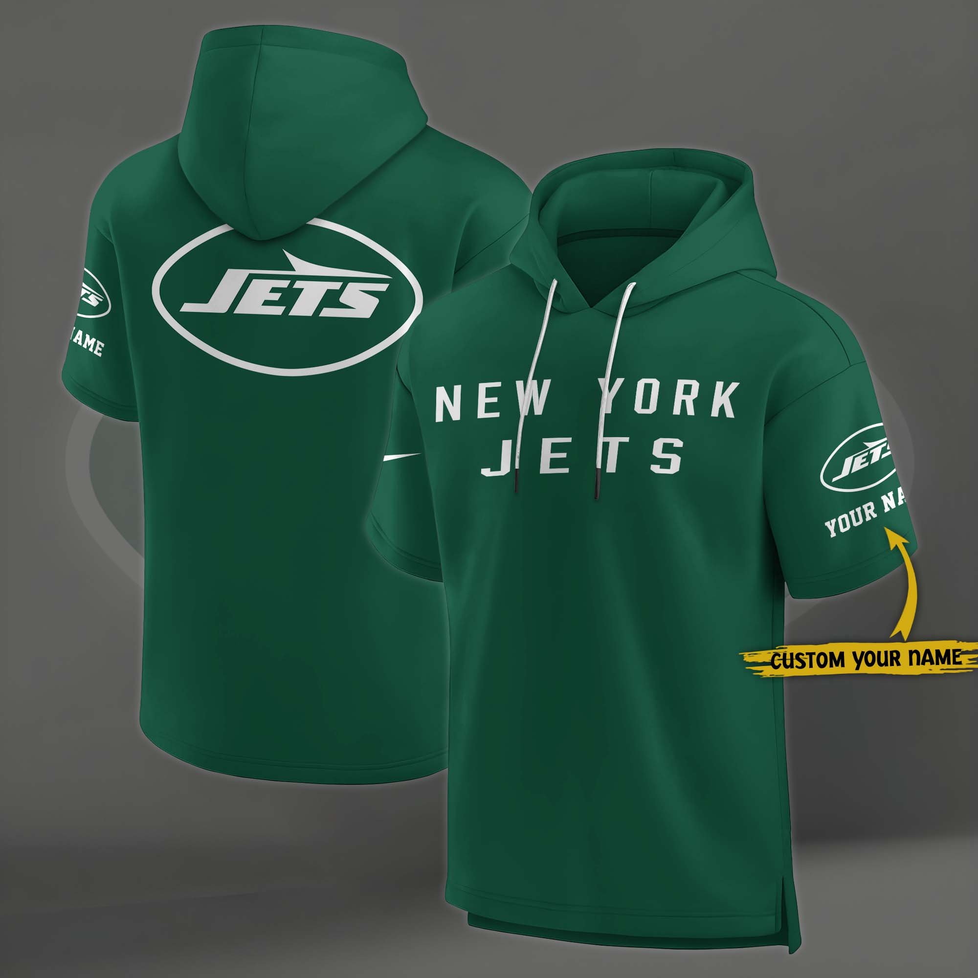New York Jets Elements Future Ground Lettering Short Sleeve Pullover Hoodie Custom Name, Gifts For Football Lovers EHIVM-03121220