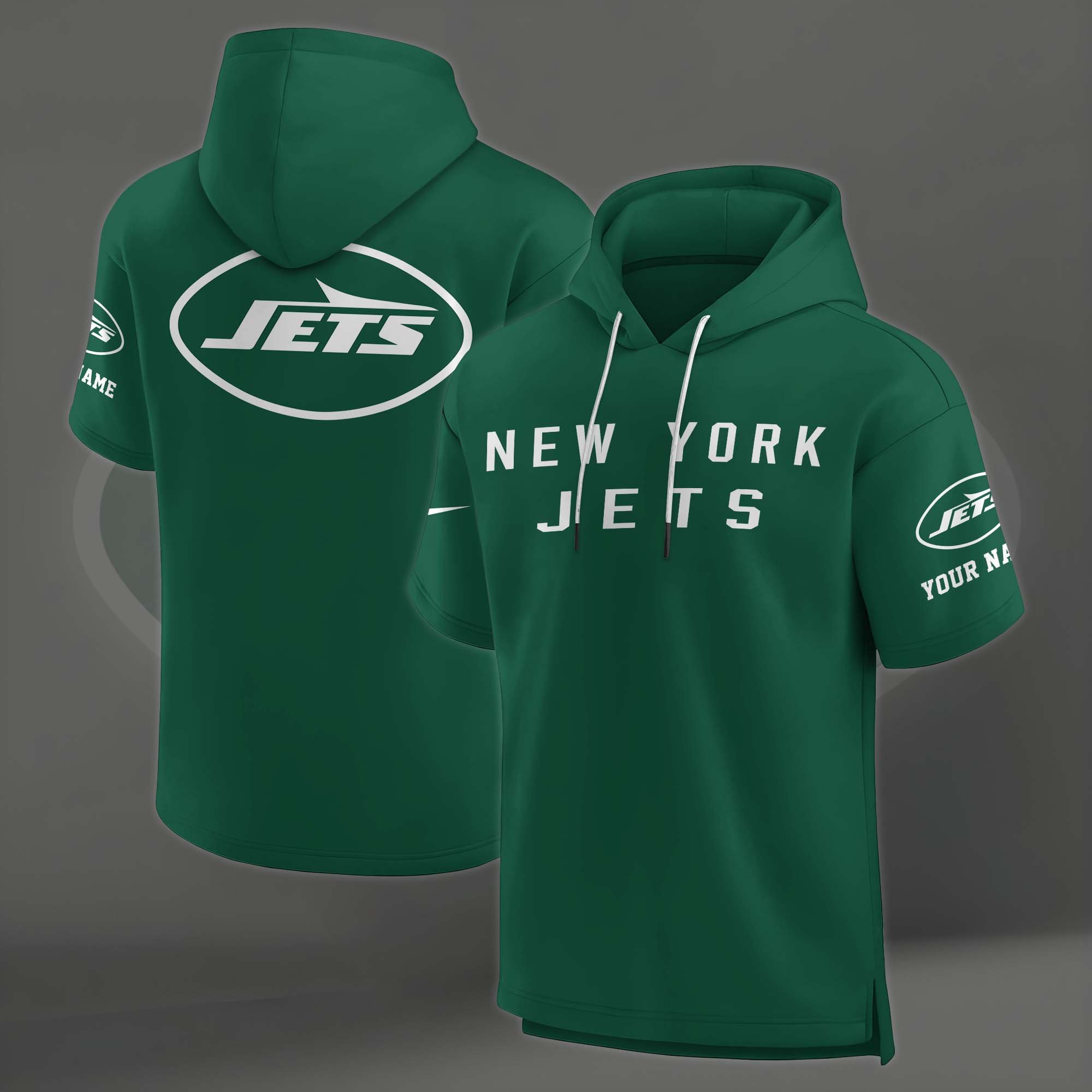 Alternative view of New York Jets Elements Future Ground Lettering Short Sleeve Pullover Hoodie Custom Name, Gifts For Football Lovers EHIVM-03121220