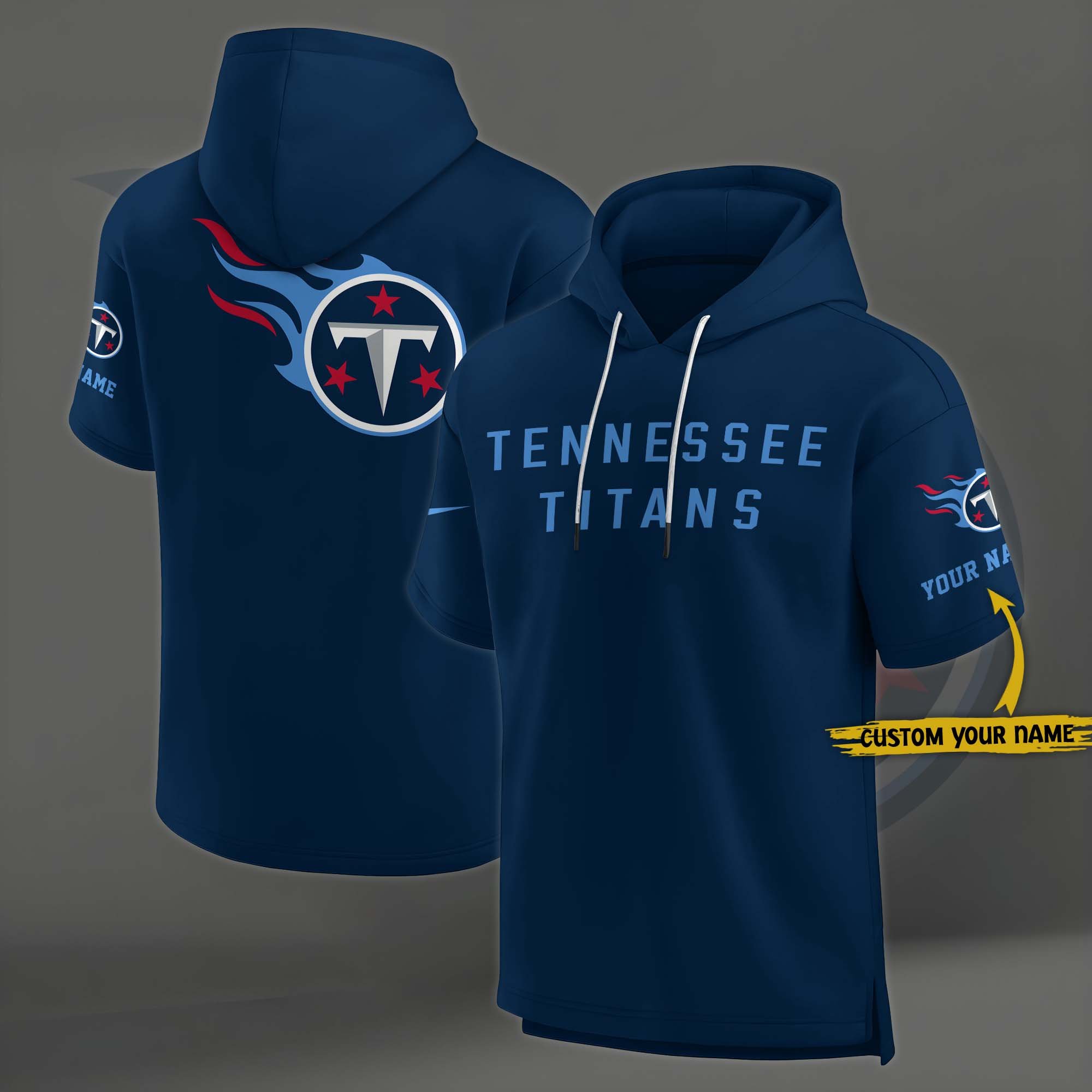Tennessee Titans Elements Future Ground Lettering Short Sleeve Pullover Hoodie Custom Name, Gifts For Football Lovers EHIVM-03121220