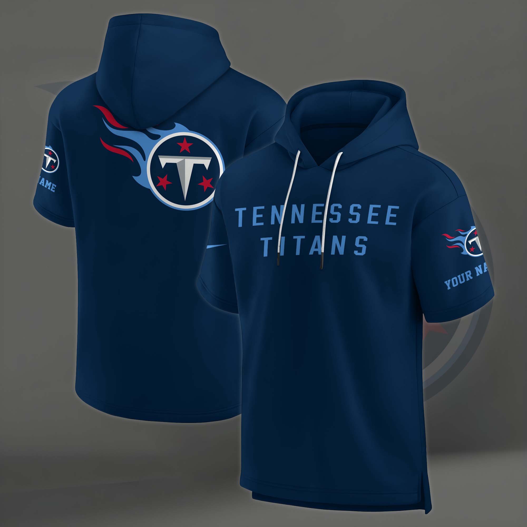 Alternative view of Tennessee Titans Elements Future Ground Lettering Short Sleeve Pullover Hoodie Custom Name, Gifts For Football Lovers EHIVM-03121220