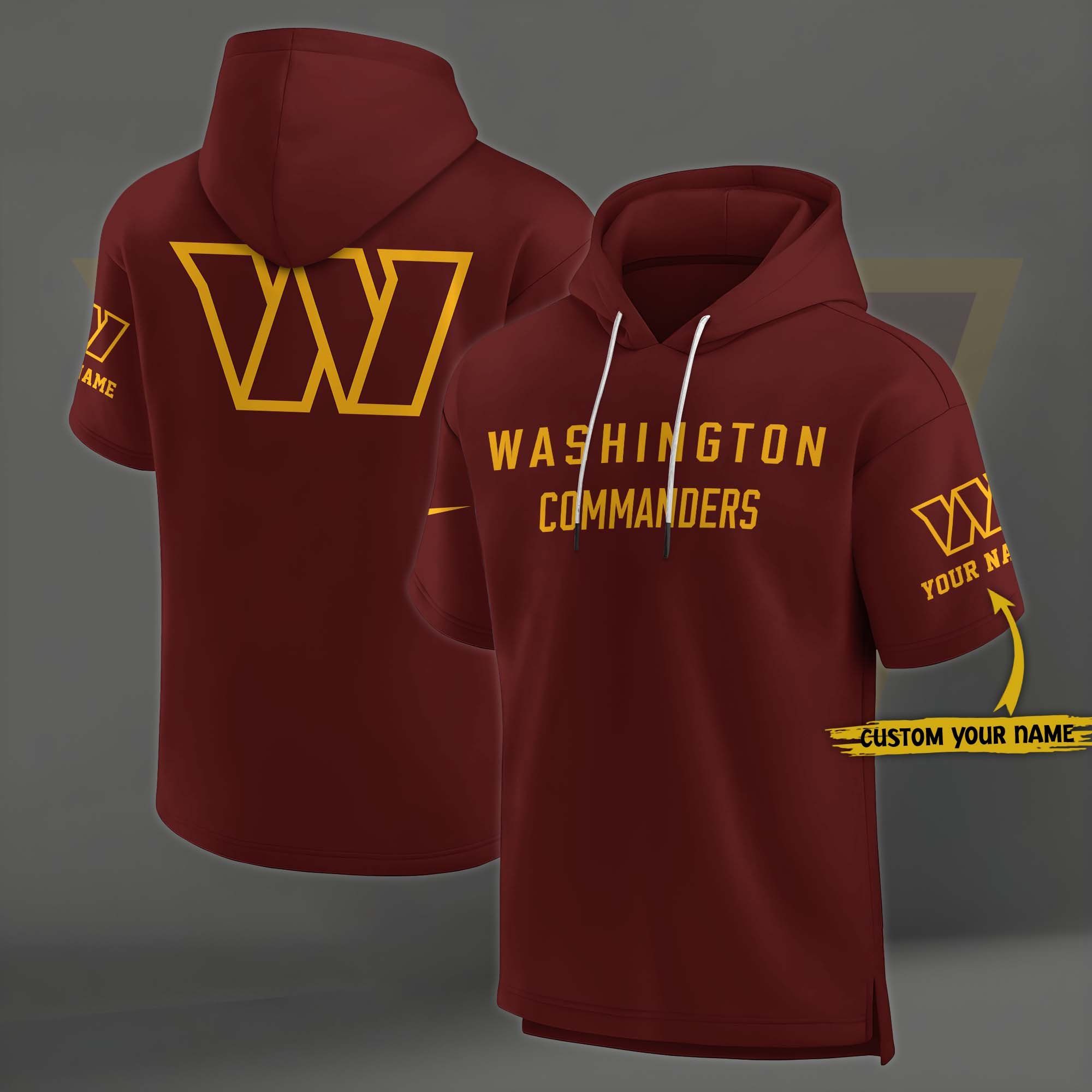 Washington Commanders Elements Future Ground Lettering Short Sleeve Pullover Hoodie Custom Name, Gifts For Football Lovers EHIVM-03121220