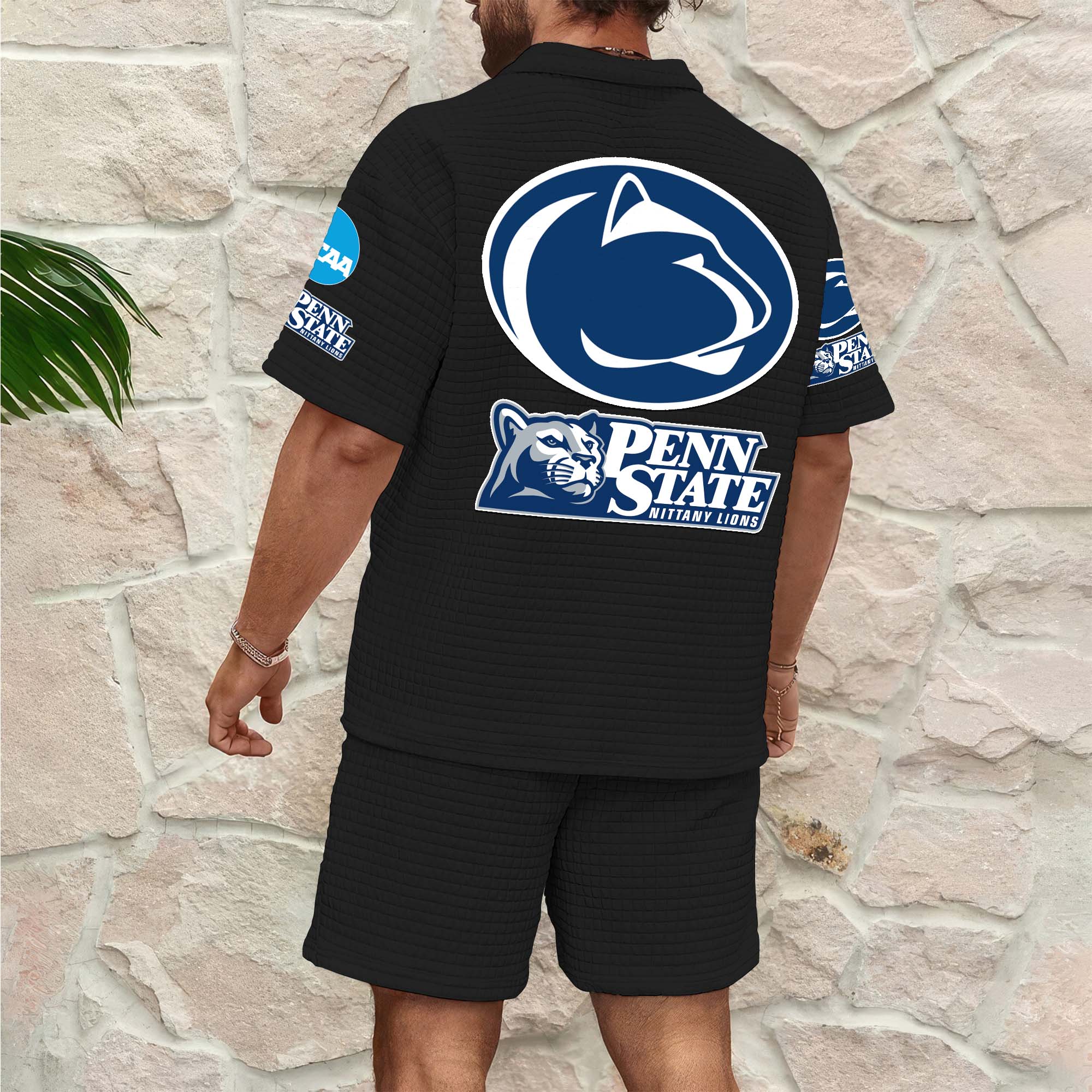 Alternative view of Penn State Nittany Lions Men's Waffle Pattern Half Zipper Shirt And Short Custom Your Name 2025 Versions, Gifts For Football Lovers EHIVM-03151308