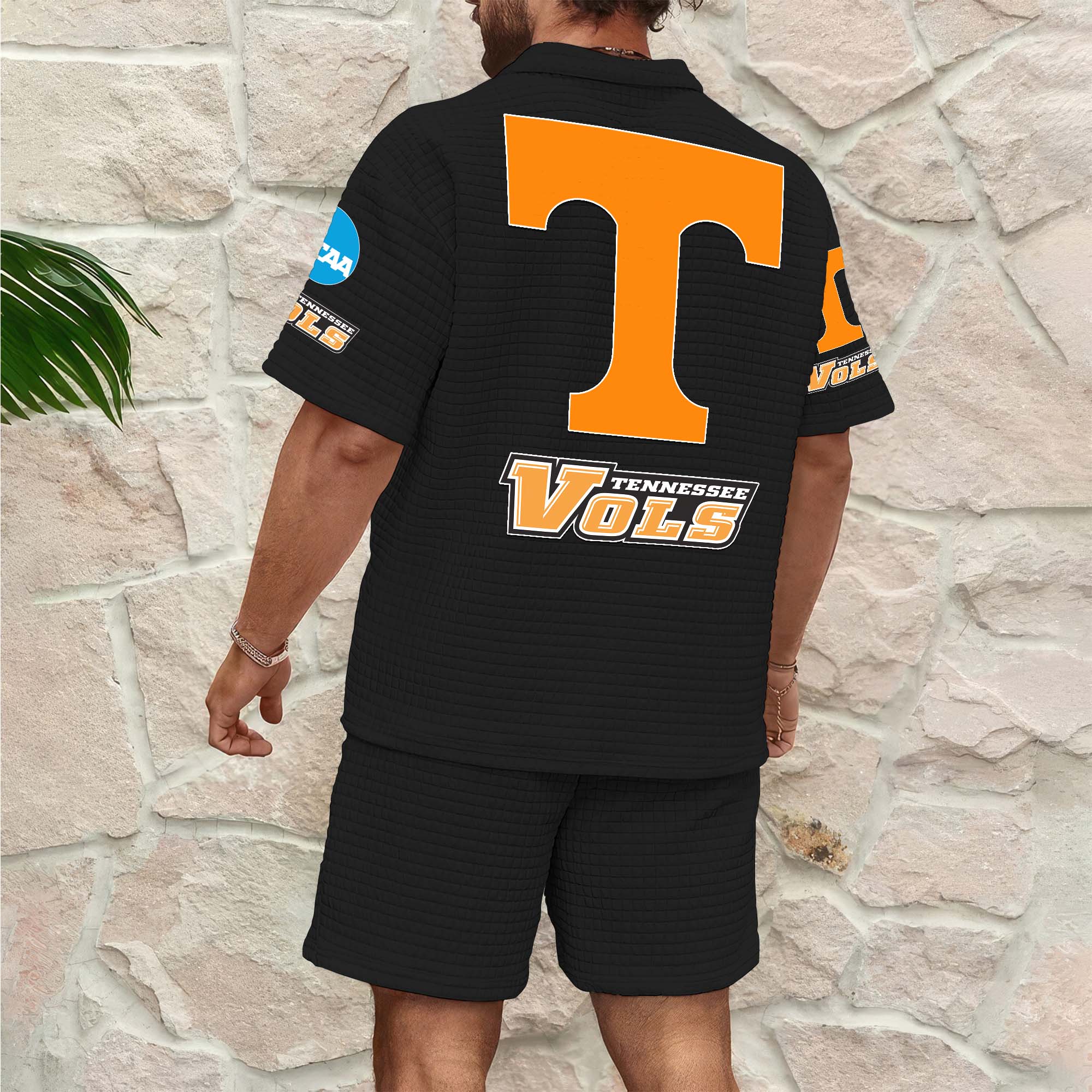 Alternative view of Tennessee Volunteers Men's Waffle Pattern Half Zipper Shirt And Short Custom Your Name 2025 Versions, Gifts For Football Lovers EHIVM-03151308