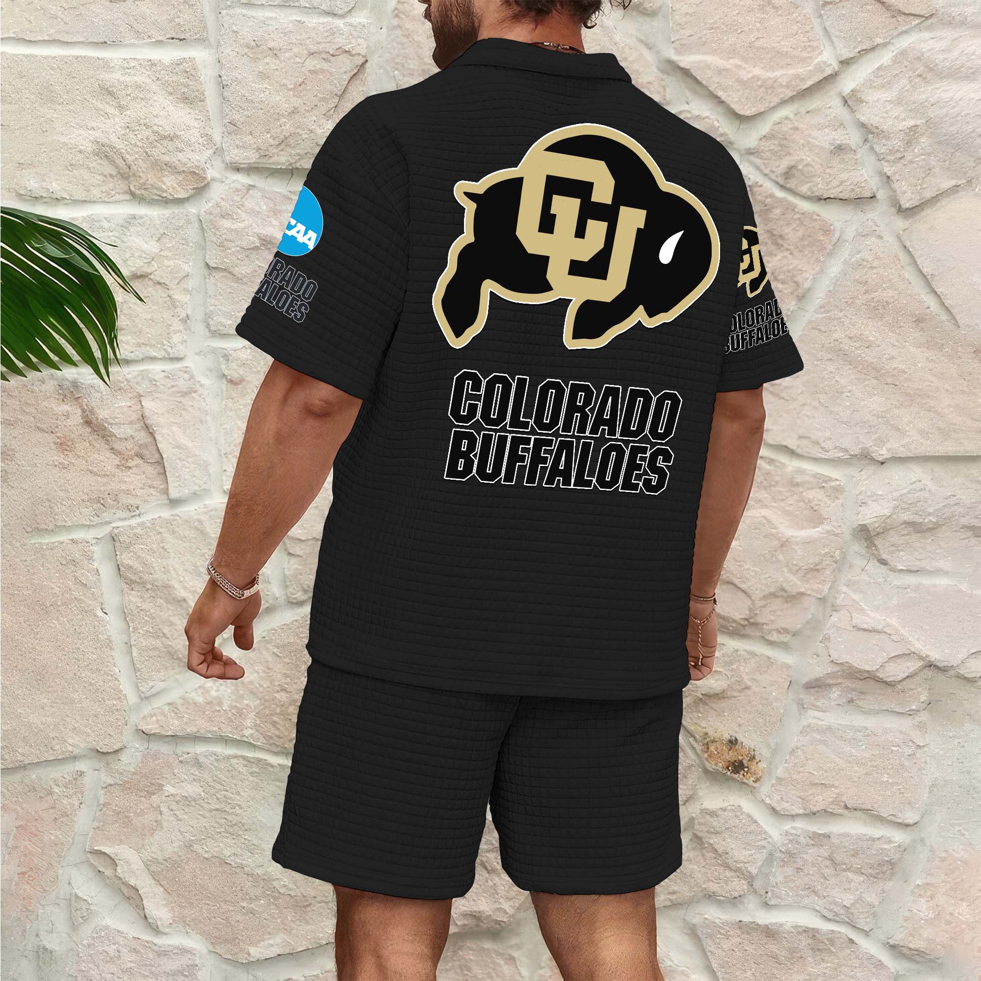 Alternative view of Colorado Buffaloes Men's Waffle Pattern Half Zipper Shirt And Short Custom Your Name 2025 Versions, Gifts For Football Lovers EHIVM-03151308