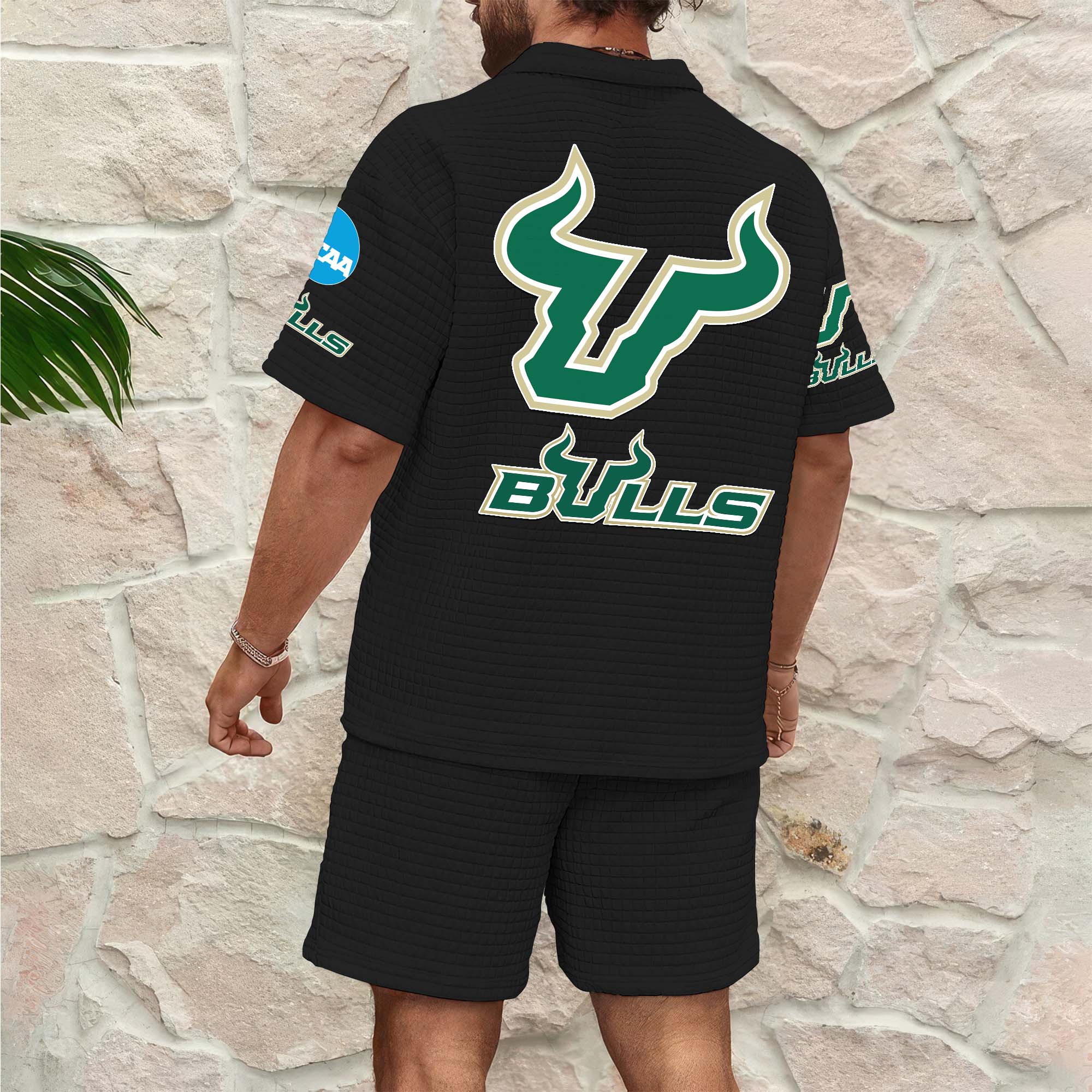 Alternative view of South Florida Bulls Men's Waffle Pattern Half Zipper Shirt And Short Custom Your Name 2025 Versions, Gifts For Football Lovers EHIVM-03151308