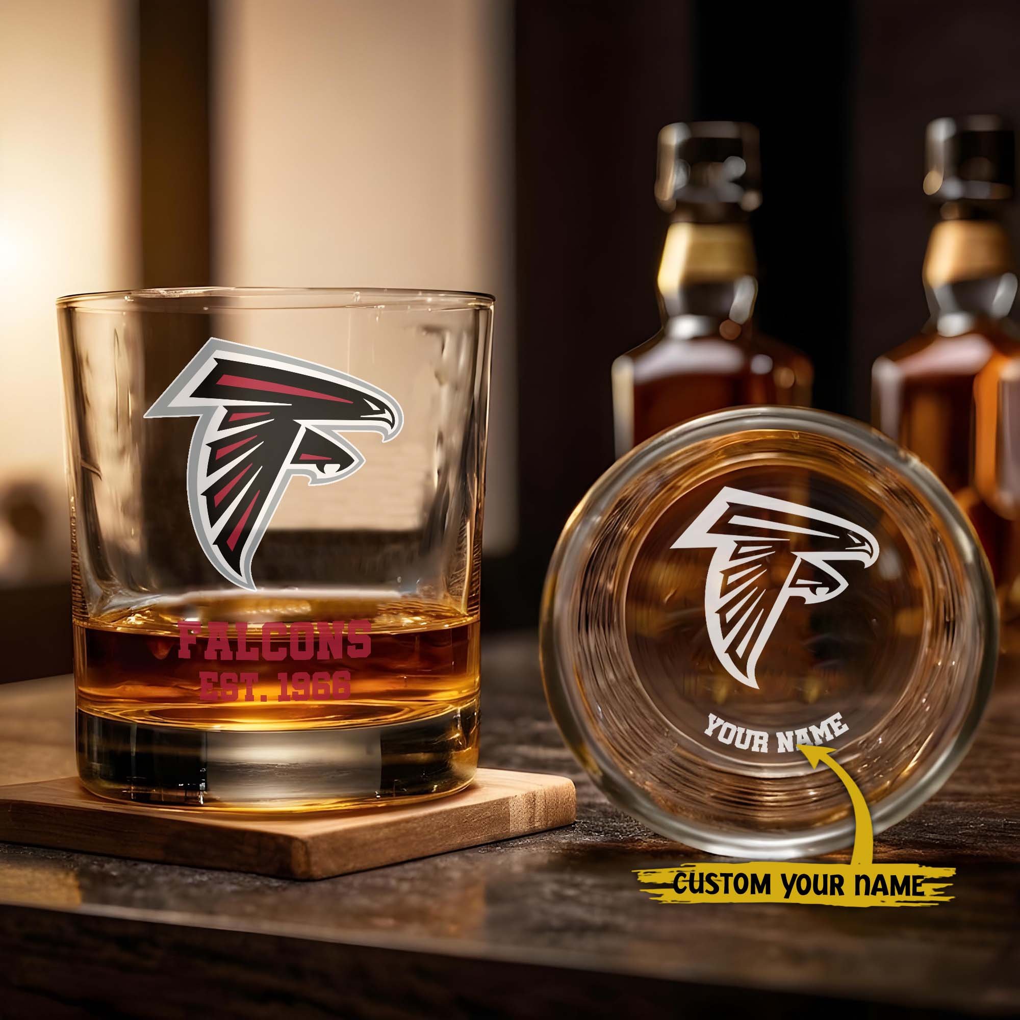Atlanta Falcons Engraved Whiskey Glass Custom Your Name, Groomsman 11oz Whiskey Glass, Football Gift, Gifts for Dad EHIVM-03271493