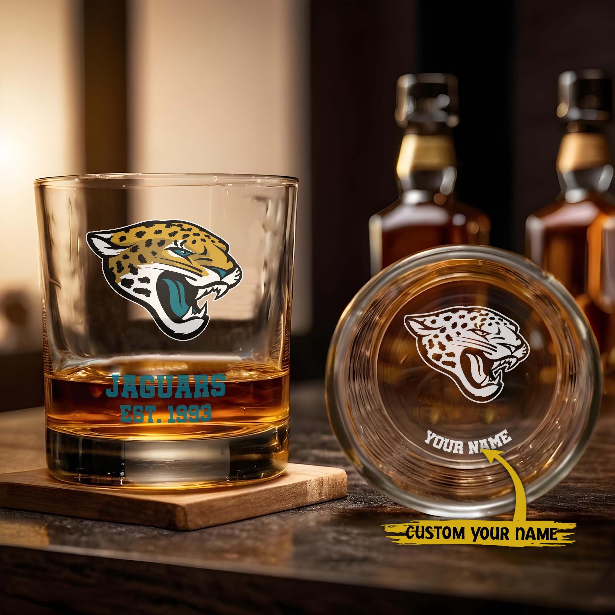 Jacksonville Jaguars Engraved Whiskey Glass Custom Your Name, Groomsman 11oz Whiskey Glass, Football Gift, Gifts for Dad EHIVM-03271493