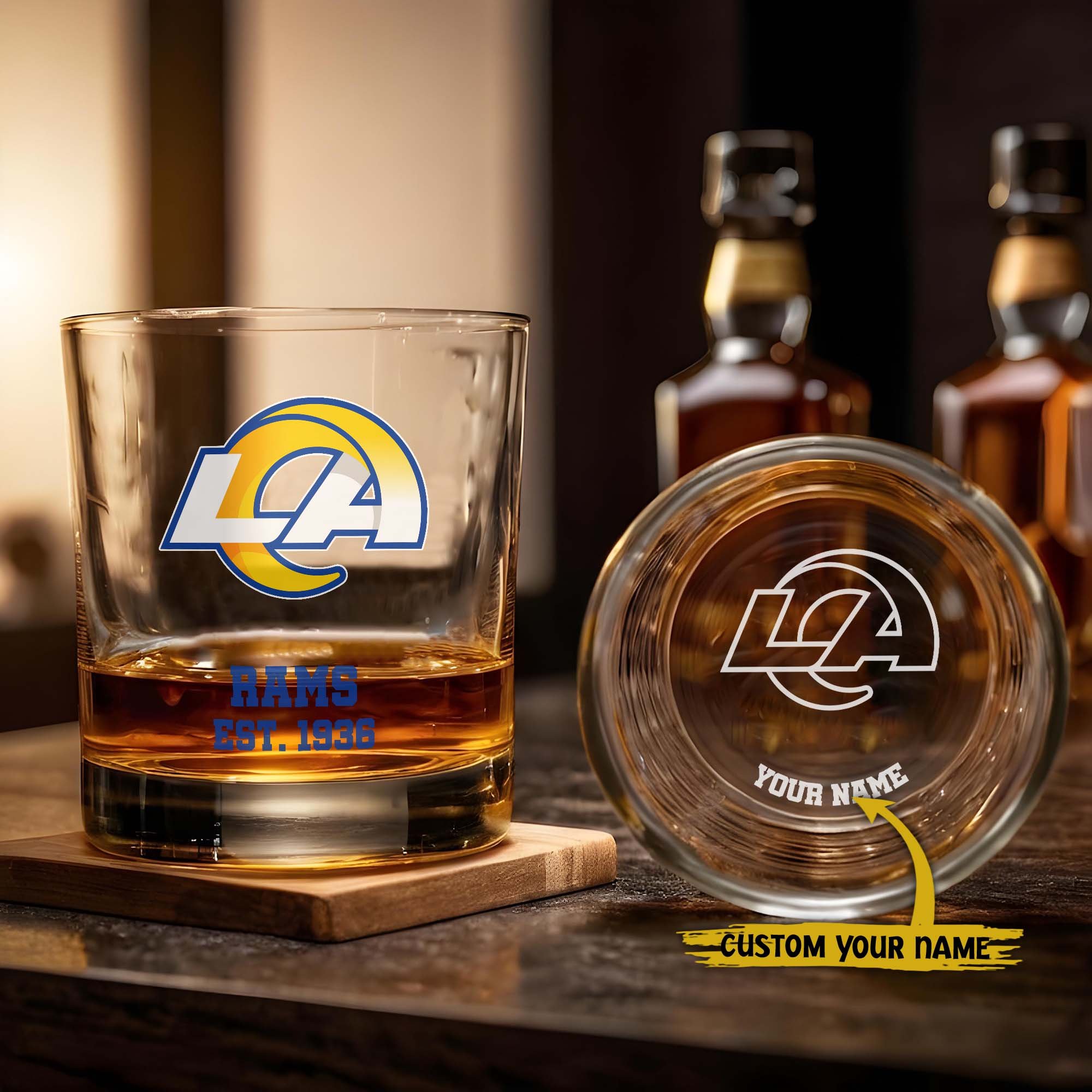Los Angeles Rams Engraved Whiskey Glass Custom Your Name, Groomsman 11oz Whiskey Glass, Football Gift, Gifts for Dad EHIVM-03271493