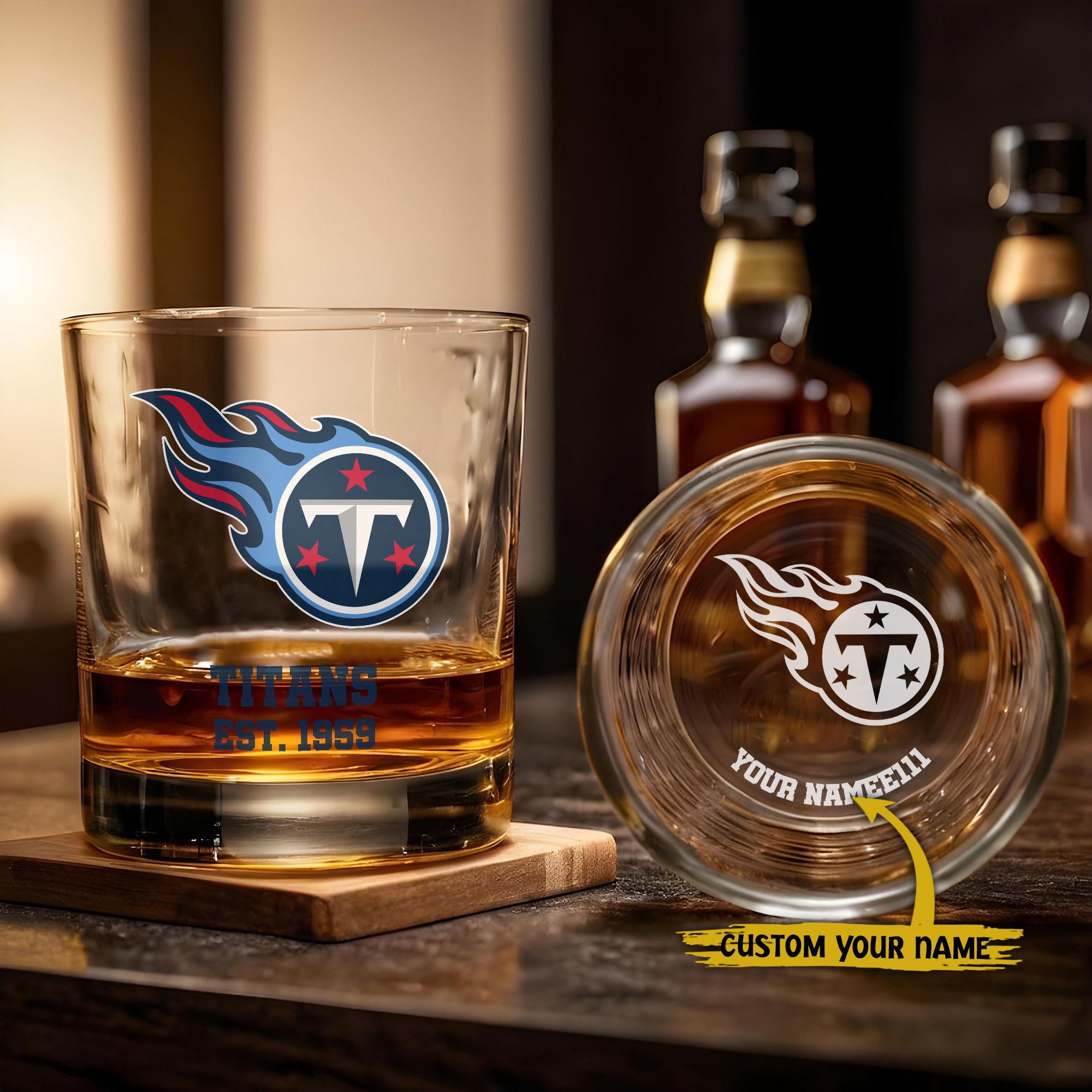 Tennessee Titans Engraved Whiskey Glass Custom Your Name, Groomsman 11oz Whiskey Glass, Football Gift, Gifts for Dad EHIVM-03271493