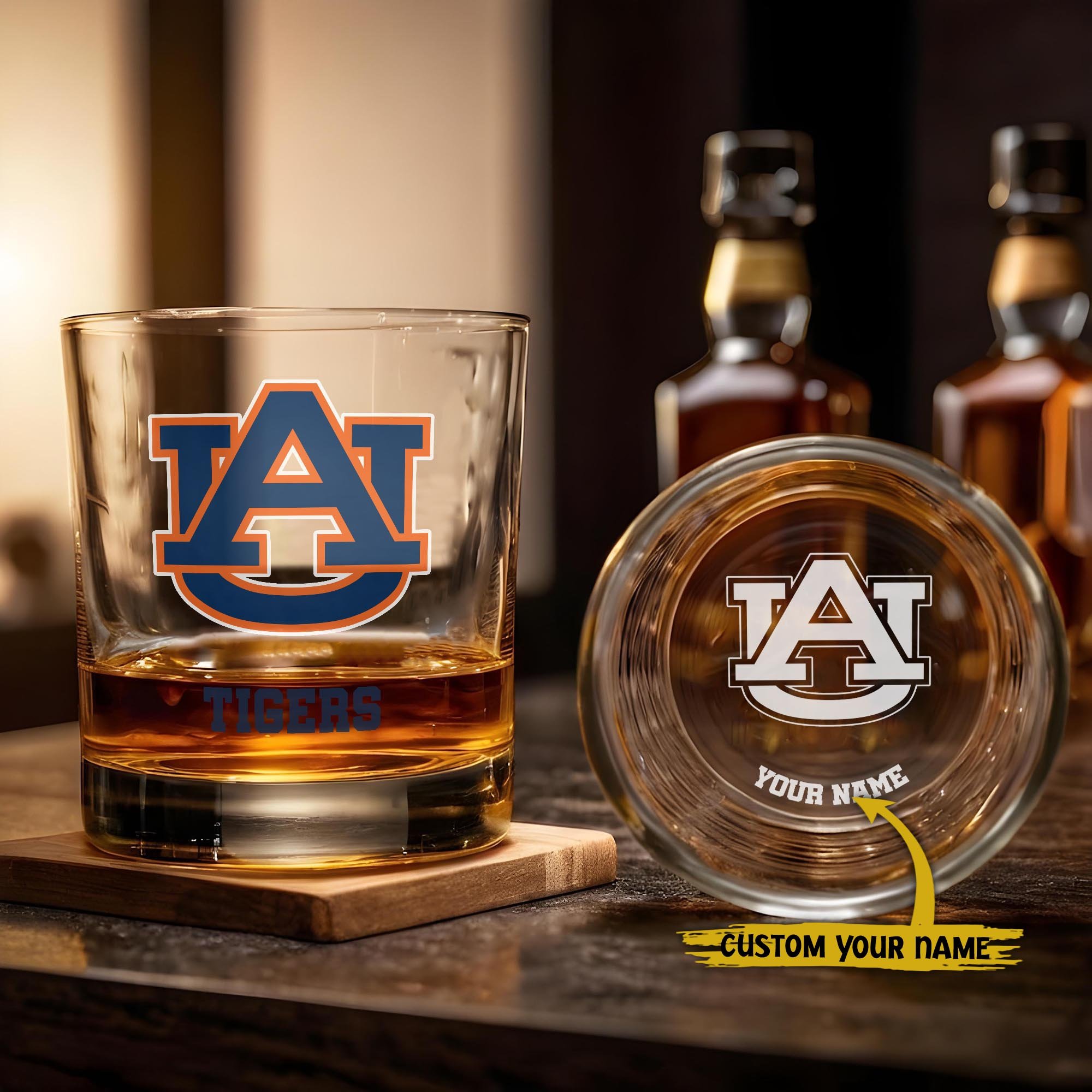 Auburn Tigers Engraved Whiskey Glass Custom Your Name, Groomsman 11oz Whiskey Glass, Football Gift, Gifts for Dad EHIVM-03271494