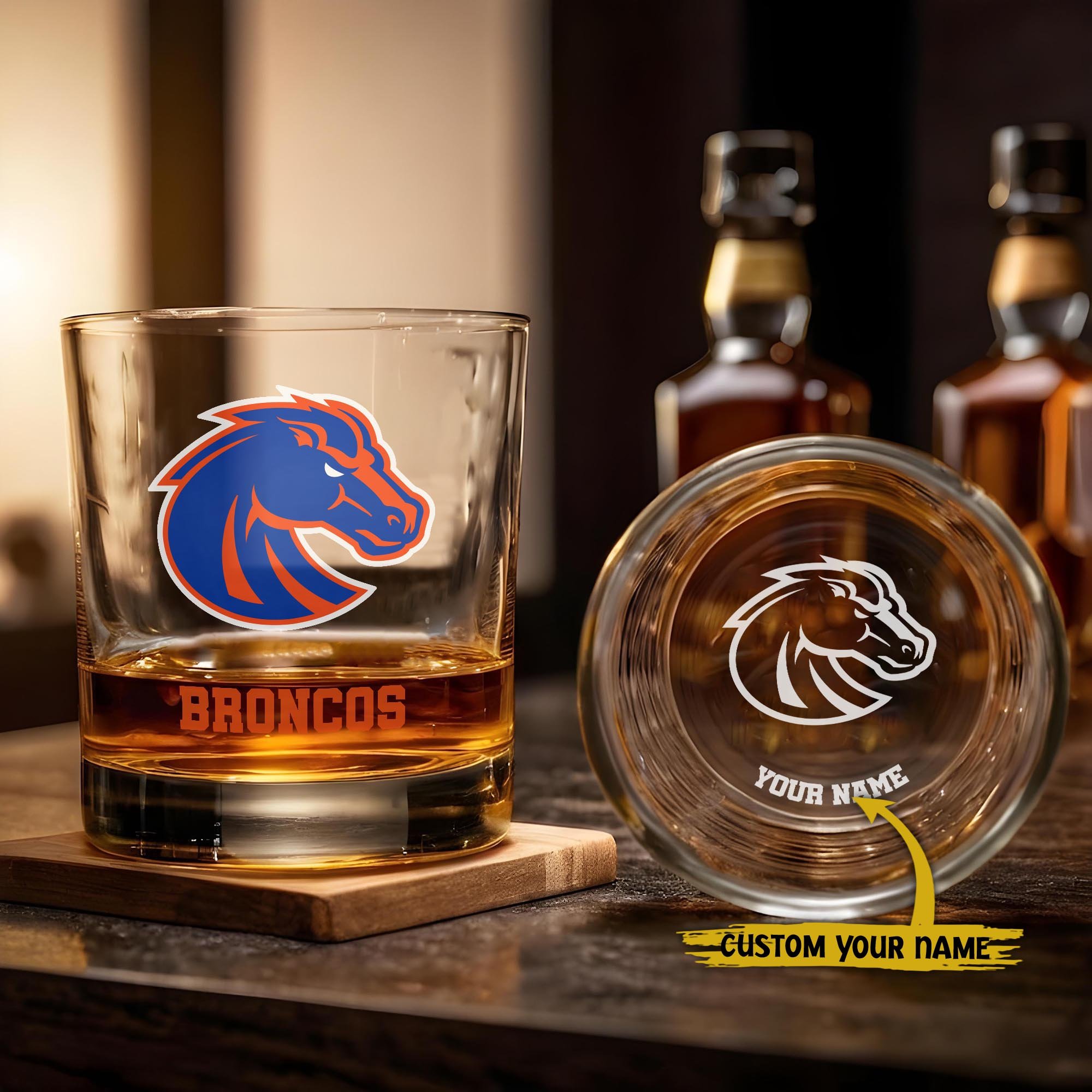 Boise State Broncos Engraved Whiskey Glass Custom Your Name, Groomsman 11oz Whiskey Glass, Football Gift, Gifts for Dad EHIVM-03271494
