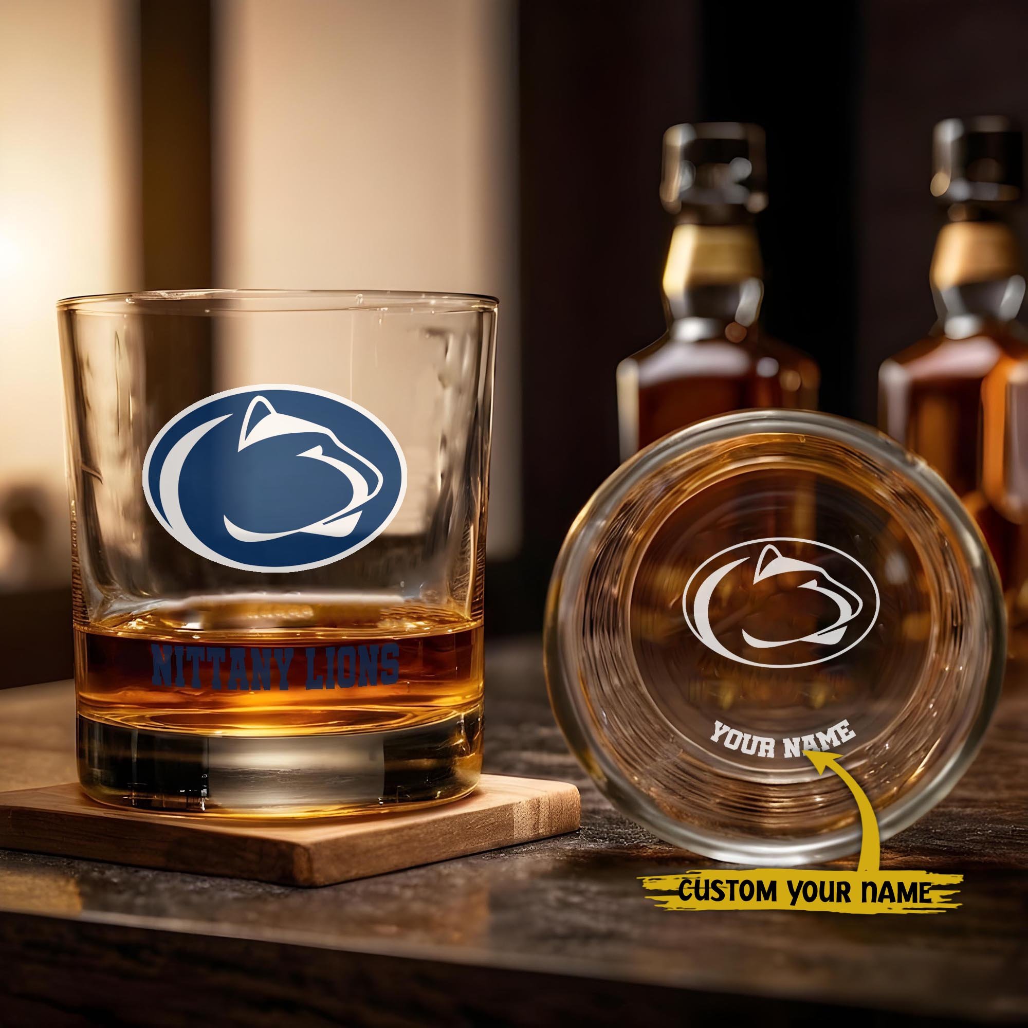 Penn State Nittany Lions Engraved Whiskey Glass Custom Your Name, Groomsman 11oz Whiskey Glass, Football Gift, Gifts for Dad EHIVM-03271494