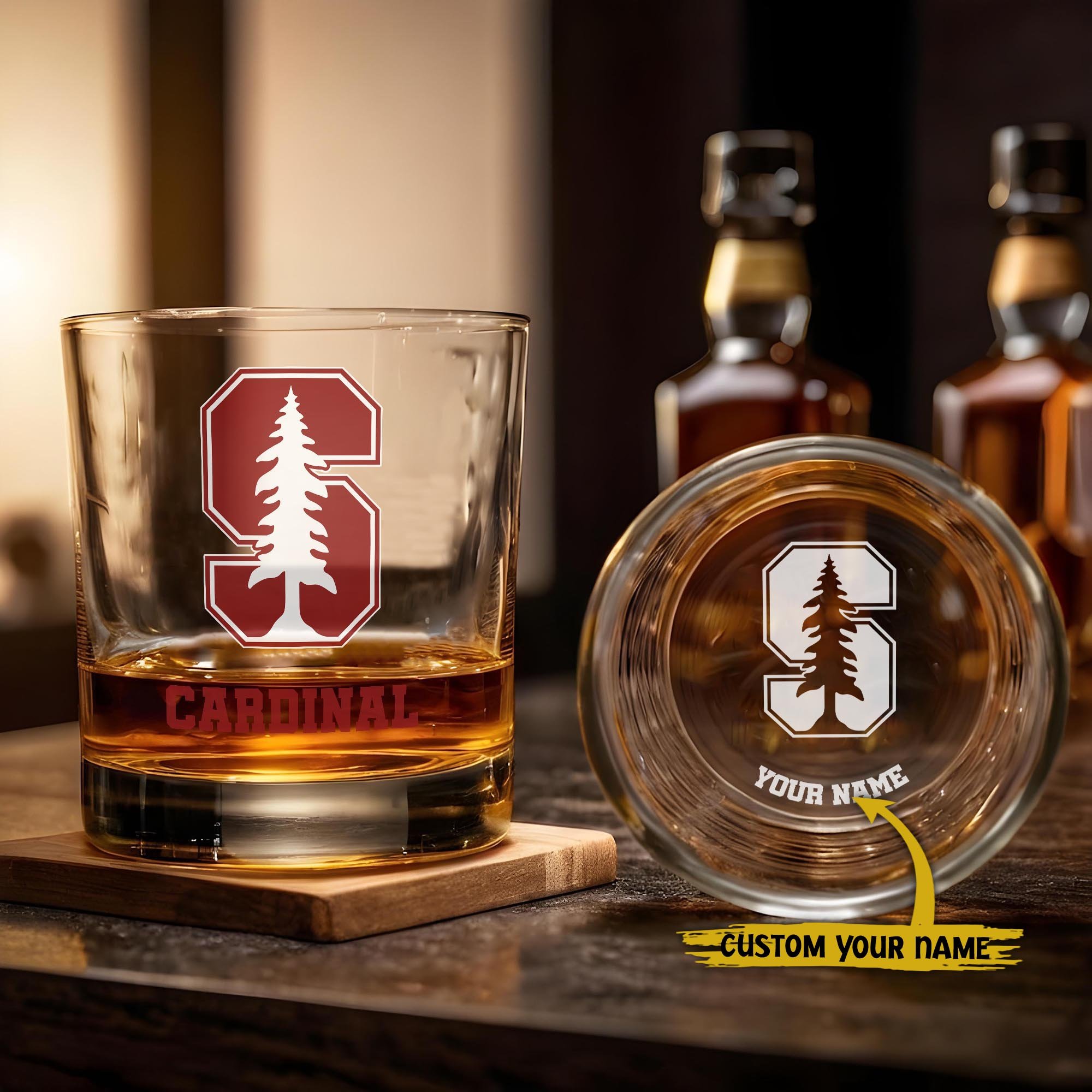 Stanford Cardinal Engraved Whiskey Glass Custom Your Name, Groomsman 11oz Whiskey Glass, Football Gift, Gifts for Dad EHIVM-03271494