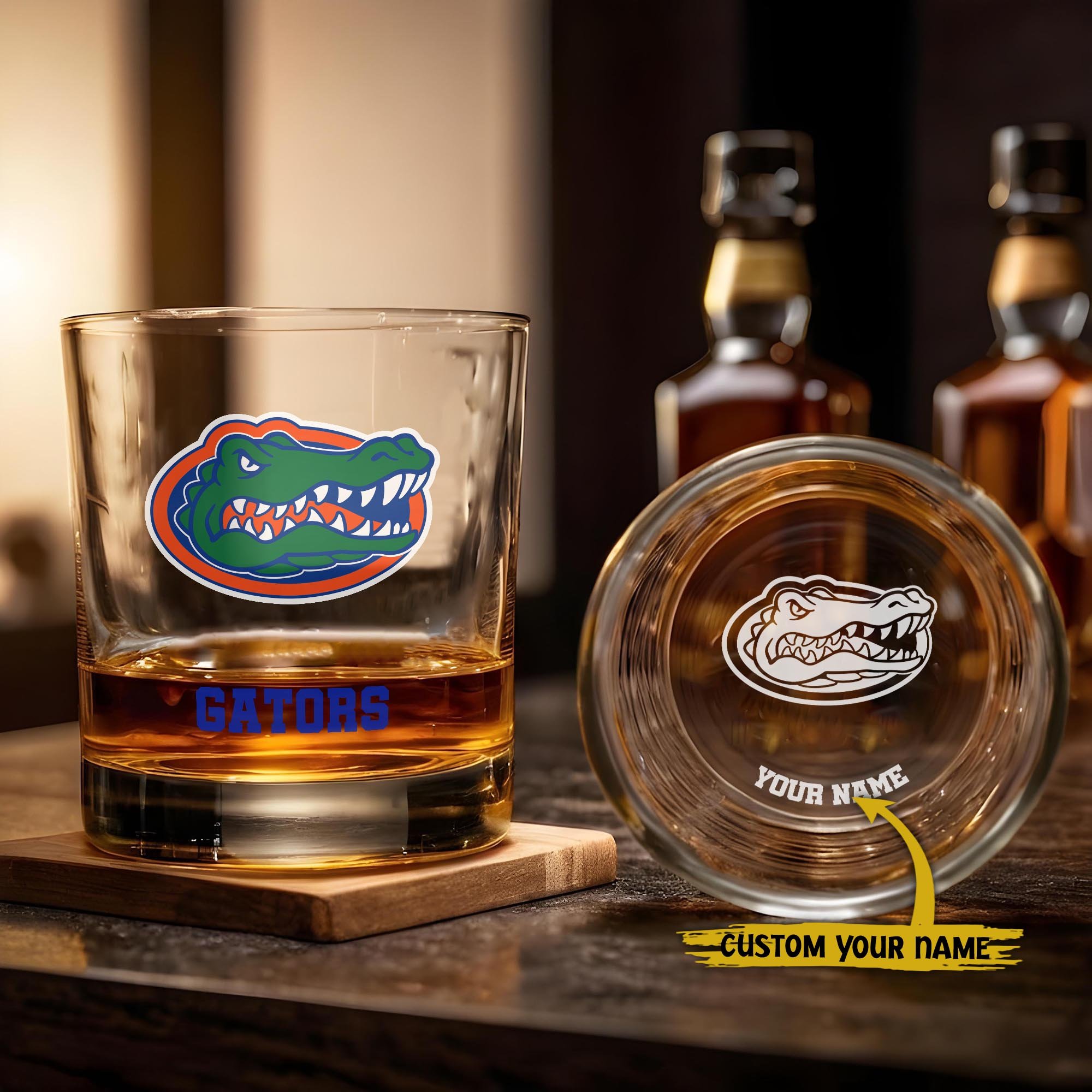 Florida Gators Engraved Whiskey Glass Custom Your Name, Groomsman 11oz Whiskey Glass, Football Gift, Gifts for Dad EHIVM-03271494