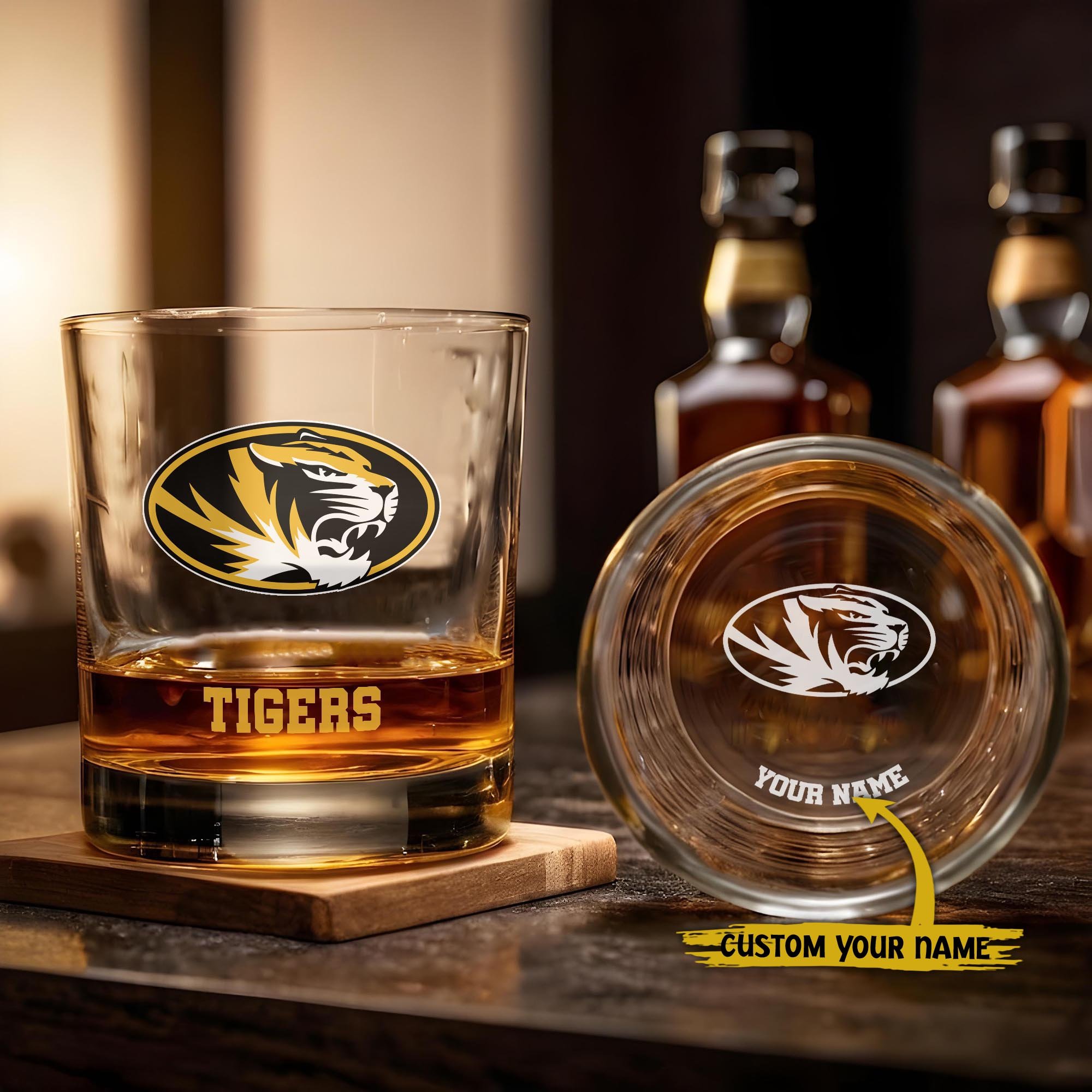Missouri Tigers Engraved Whiskey Glass Custom Your Name, Groomsman 11oz Whiskey Glass, Football Gift, Gifts for Dad EHIVM-03271494