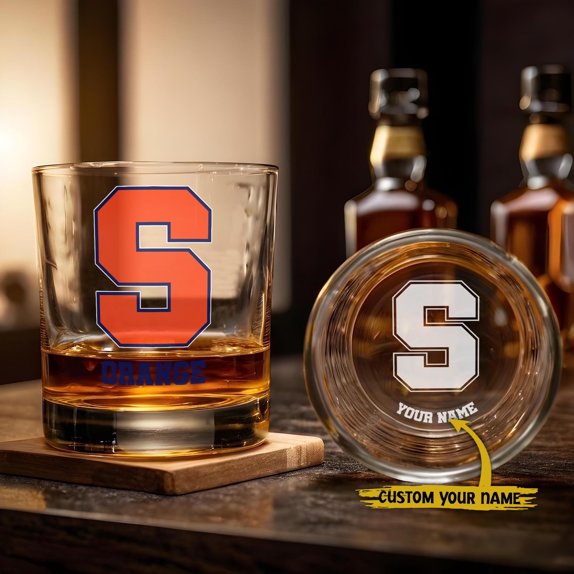 Syracuse Orange Engraved Whiskey Glass Custom Your Name, Groomsman 11oz Whiskey Glass, Football Gift, Gifts for Dad EHIVM-03271494