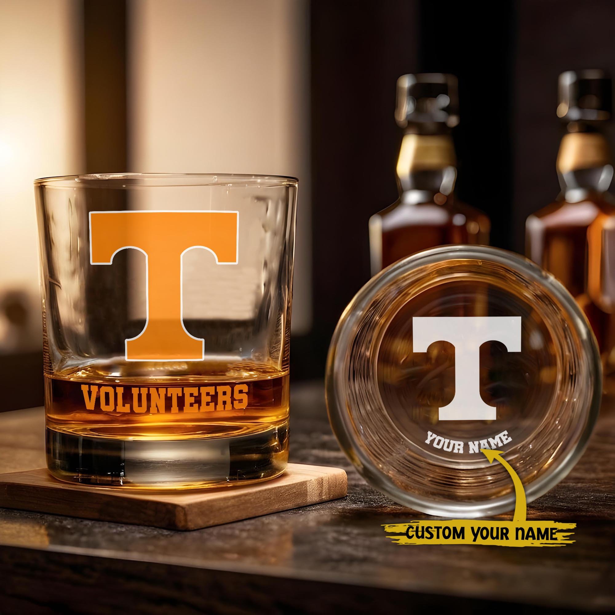 Tennessee Volunteers Engraved Whiskey Glass Custom Your Name, Groomsman 11oz Whiskey Glass, Football Gift, Gifts for Dad EHIVM-03271494