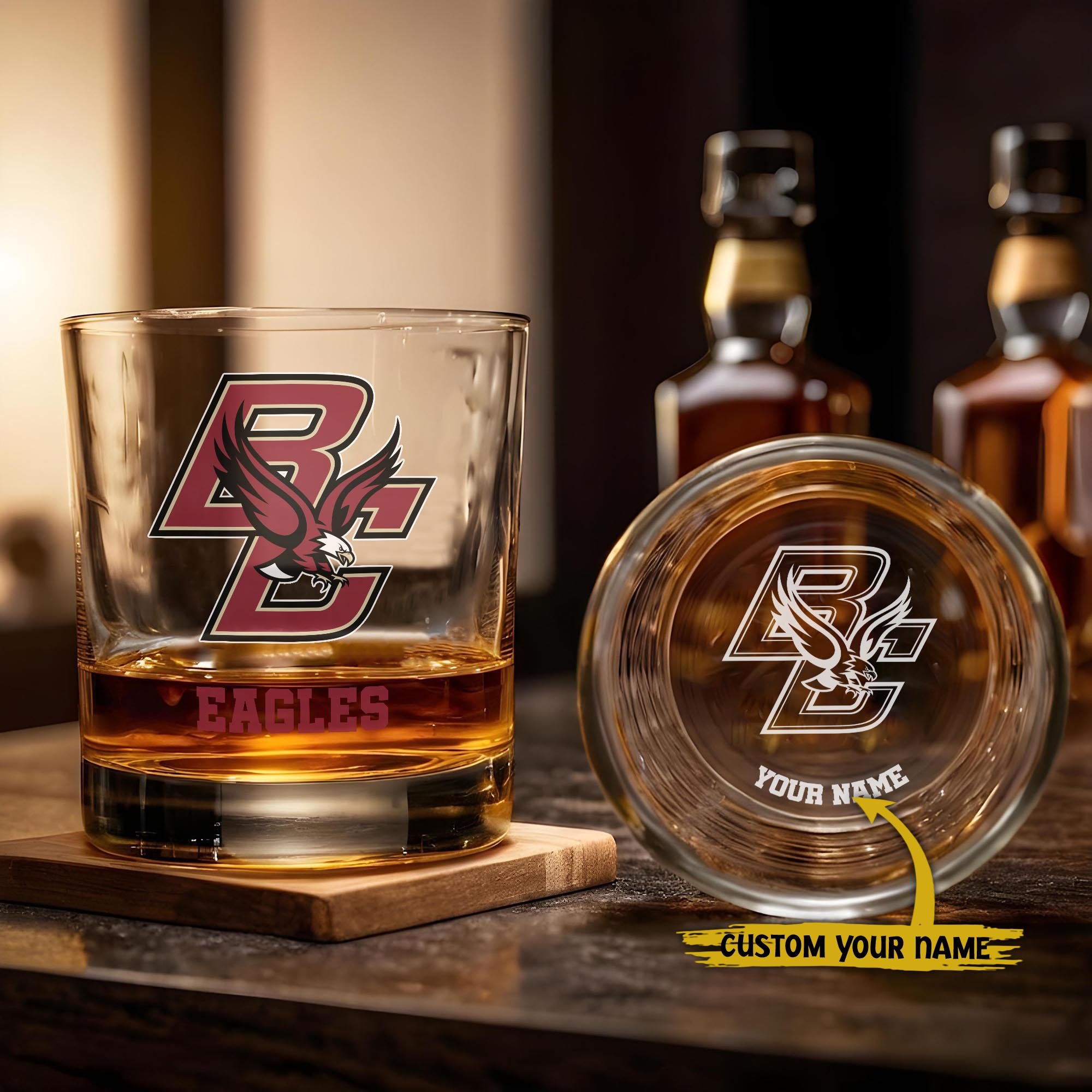 Boston College Eagles Engraved Whiskey Glass Custom Your Name, Groomsman 11oz Whiskey Glass, Football Gift, Gifts for Dad EHIVM-03271494
