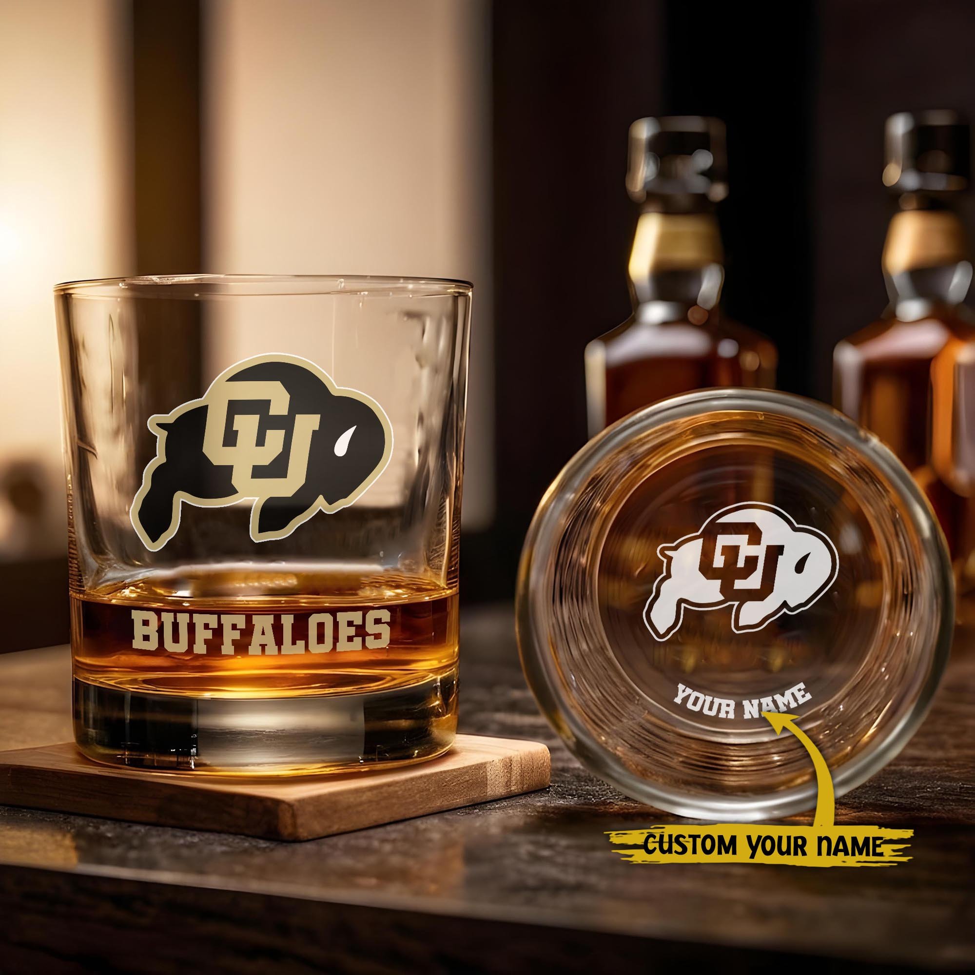 Colorado Buffaloes Engraved Whiskey Glass Custom Your Name, Groomsman 11oz Whiskey Glass, Football Gift, Gifts for Dad EHIVM-03271494