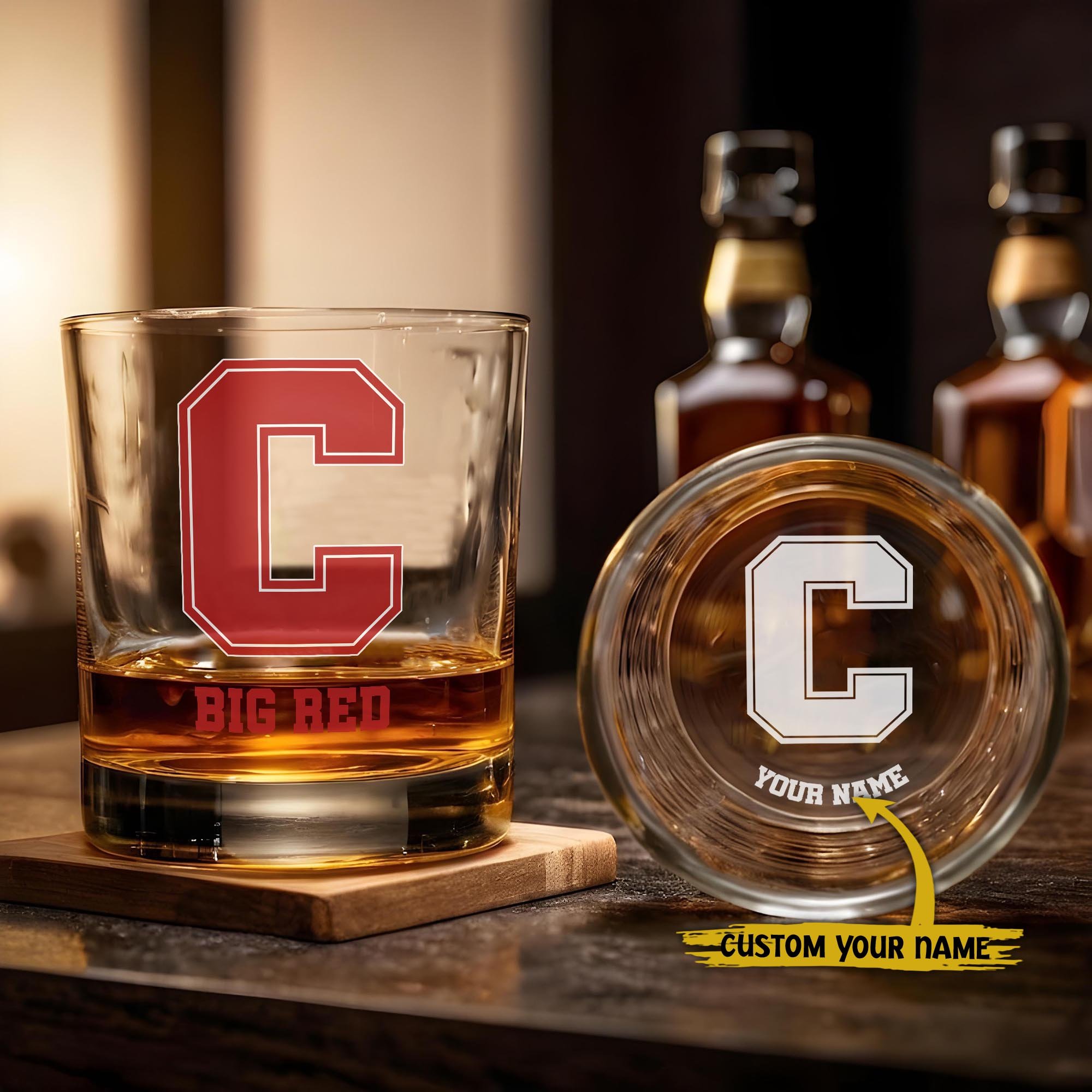 Cornell Big Red Engraved Whiskey Glass Custom Your Name, Groomsman 11oz Whiskey Glass, Football Gift, Gifts for Dad EHIVM-03271494