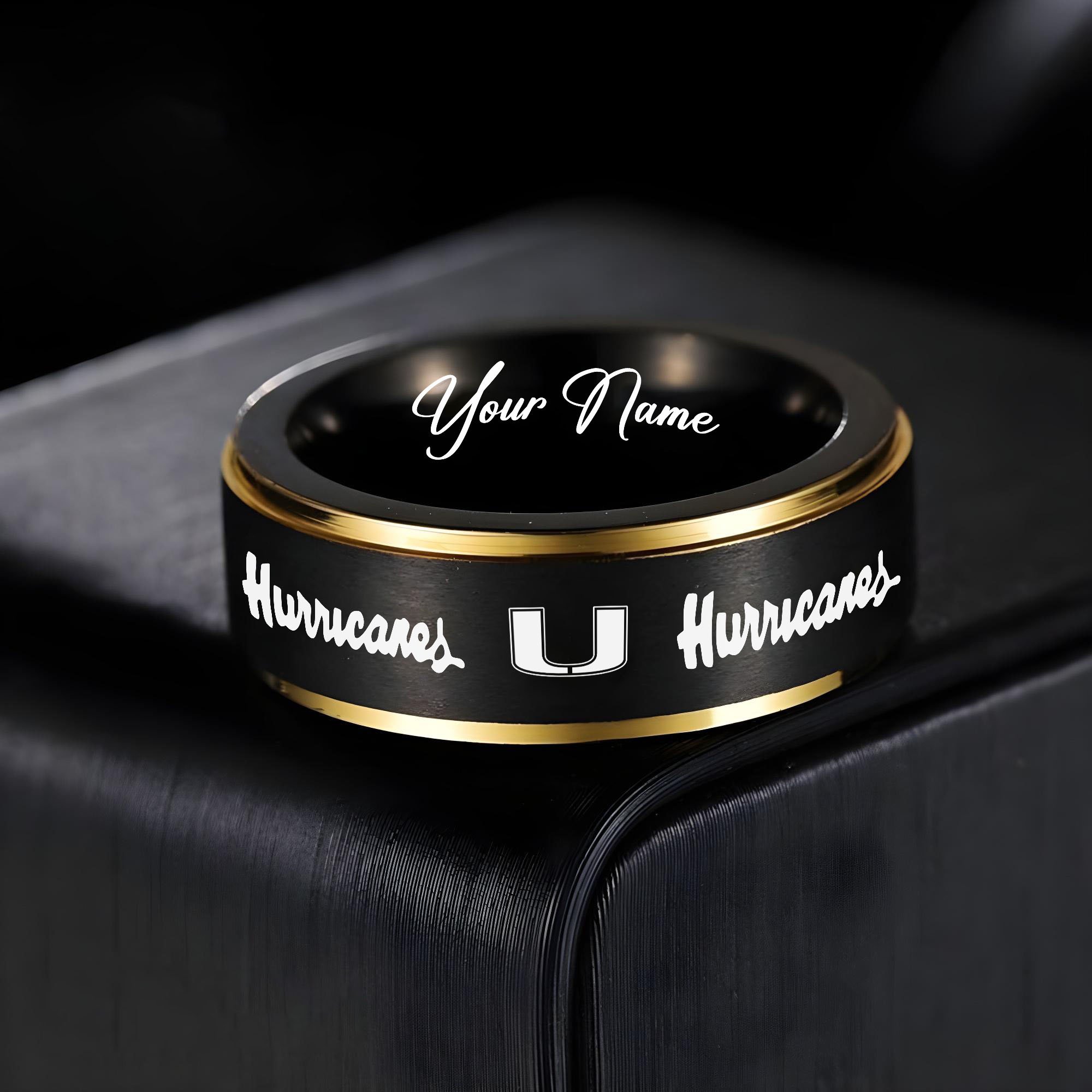 Miami Hurricanes Stainless Steel Rings Comes With Box 2025 versions, Gifts For Fan EHIVM-03311535A