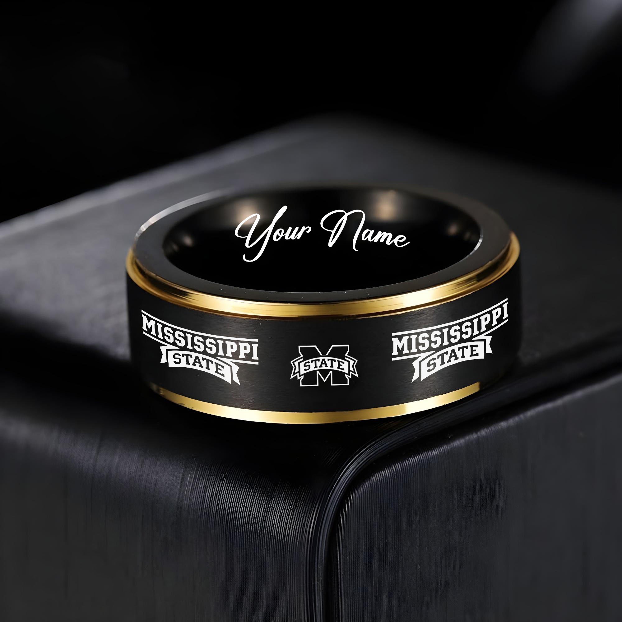 Mississippi State Bulldogs Stainless Steel Rings Comes With Box 2025 versions, Gifts For Fan EHIVM-03311535A