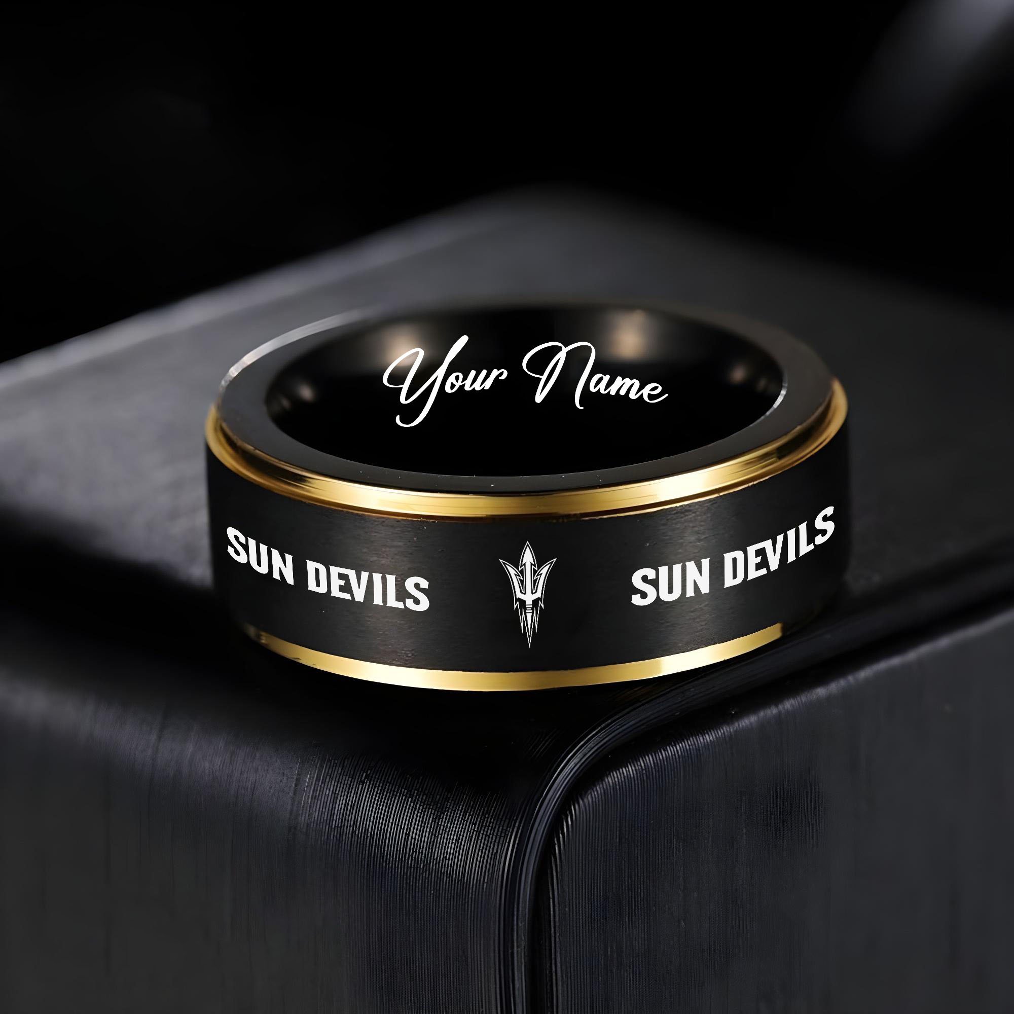 Arizona State Sun Devils Stainless Steel Rings Comes With Box 2025 versions, Gifts For Fan EHIVM-03311535A