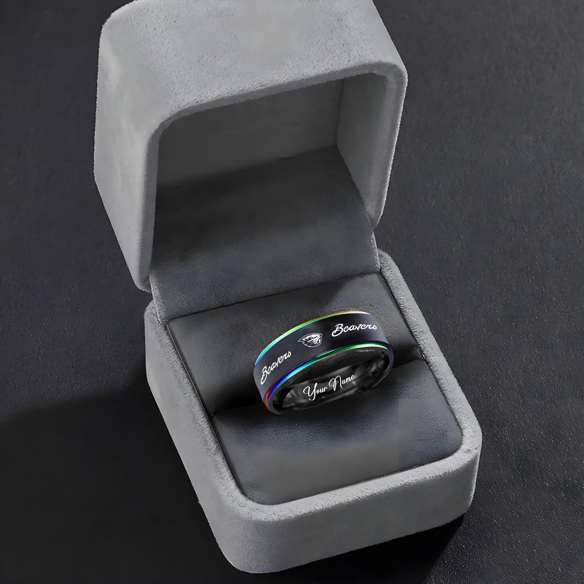 Alternative view of Oregon State Beavers Stainless Steel Rings Comes With Box 2025 versions, Gifts For Fan EHIVM-03311535A