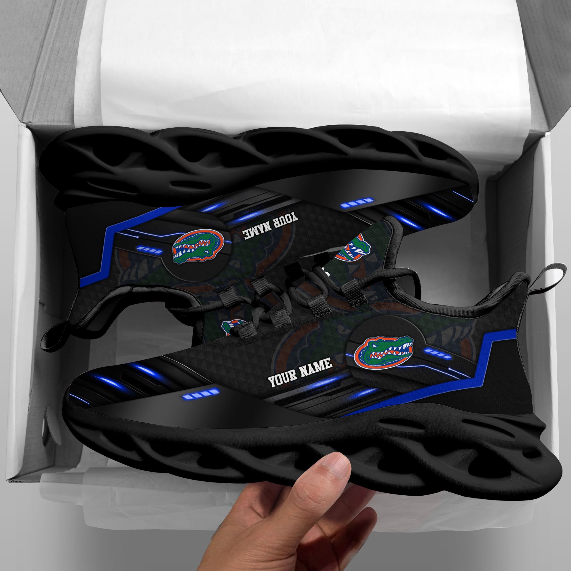 Alternative view of Florida Gators Black Clunky Sneaker Custom Name, Max Soul Shoes, Sport Gifts For Fan ETRG-03111200