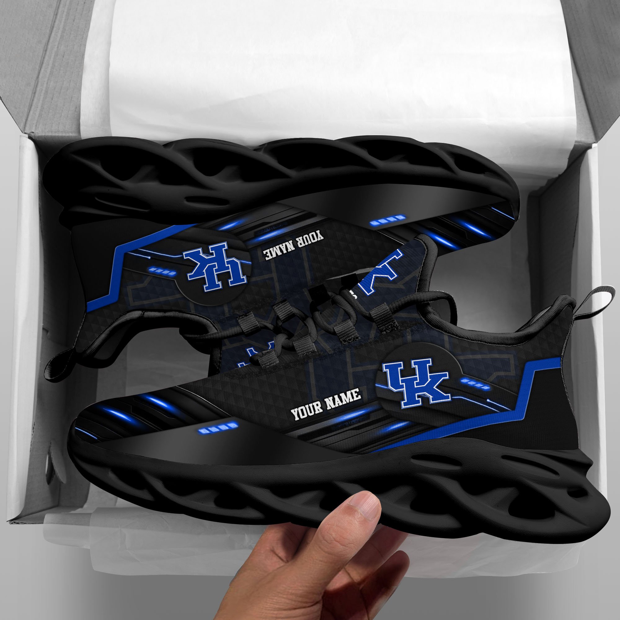 Alternative view of Kentucky Wildcats Black Clunky Sneaker Custom Name, Max Soul Shoes, Sport Gifts For Fan ETRG-03111200