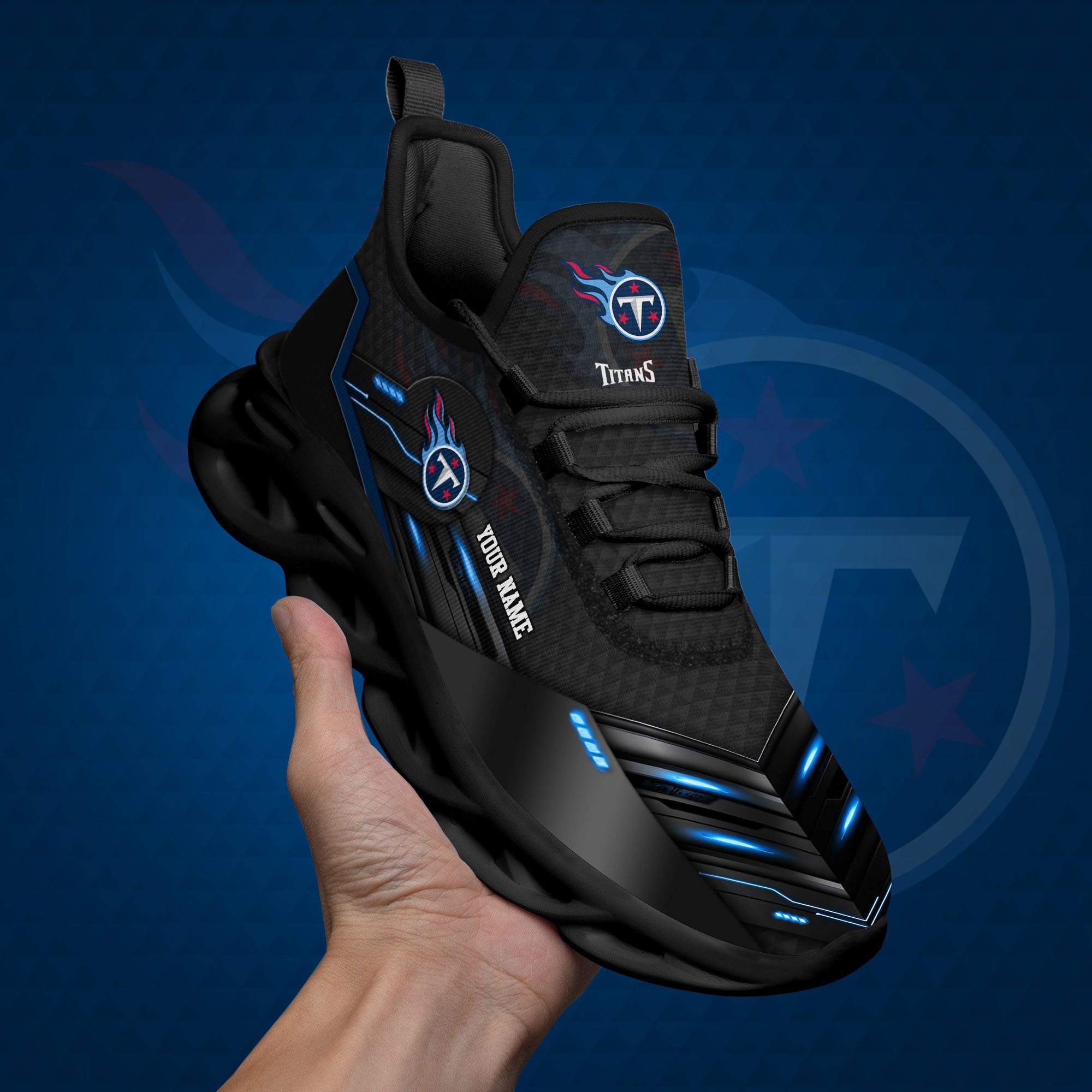 Tennessee Titans Black Clunky Sneaker Custom Name, Max Soul Shoes, Sport Gifts For Fan ETRG-03311527