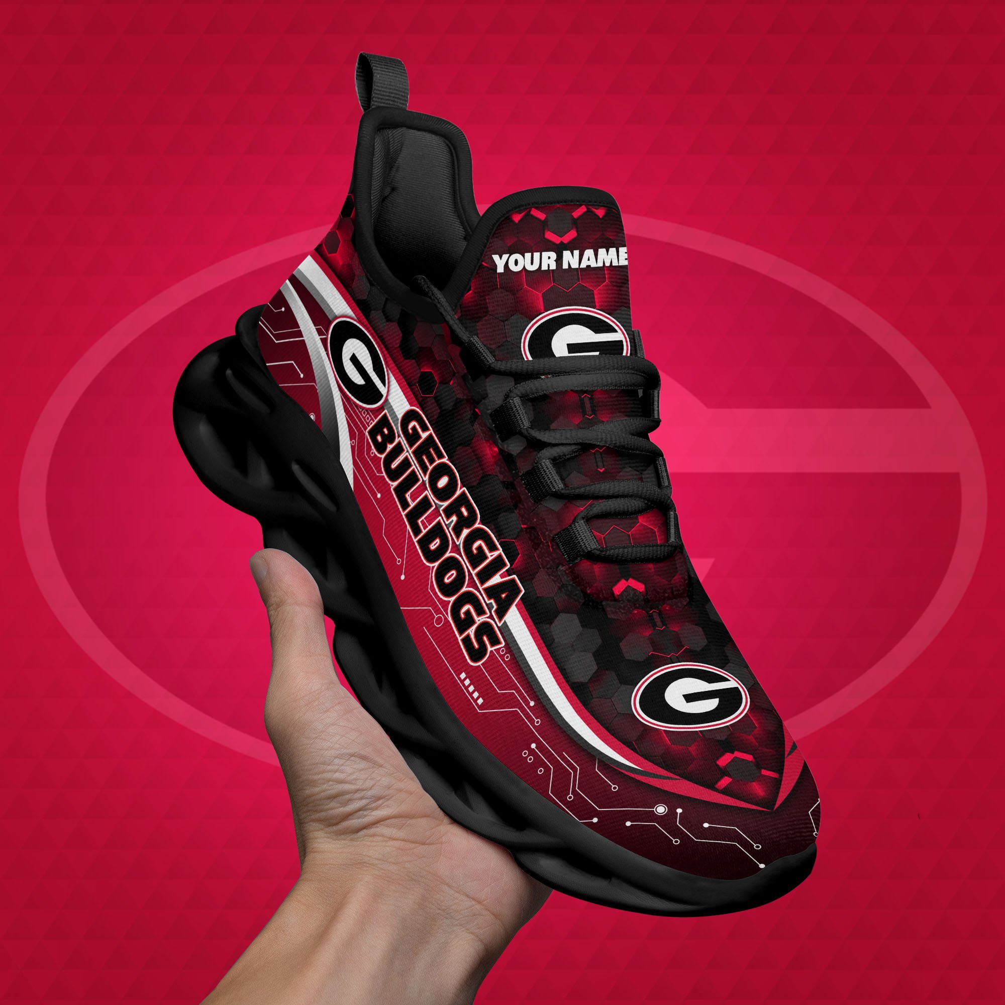 Georgia Bulldogs Black Clunky Sneakers Custom Name, Max Soul Shoes, Sport Gifts ETRG-0218937