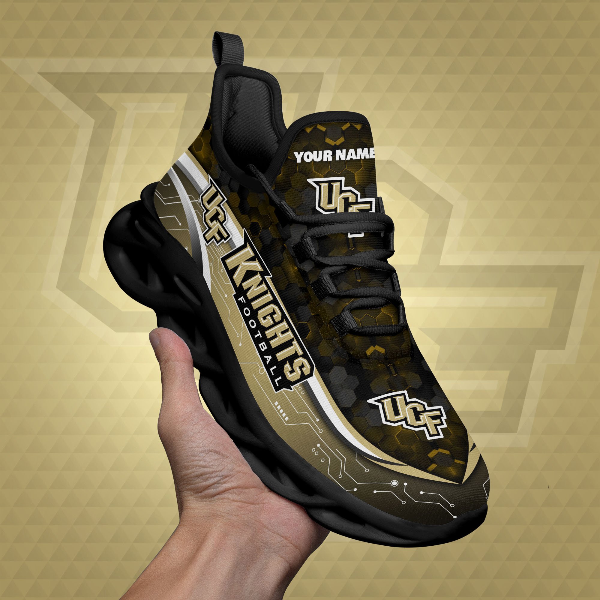 UCF Knights Black Clunky Sneakers Custom Name, Max Soul Shoes, Sport Gifts ETRG-0218937